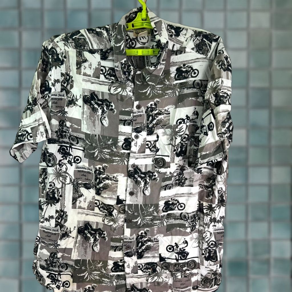 Panama Jack VINTAGE Panama Jack Motor Cycle Club Shirt Men L Black Tan Button-Up Graphic Print 52 Chest Motorcycle 90s Mens Size US L / EU 52-54 / 3 - 1 Thumbnail