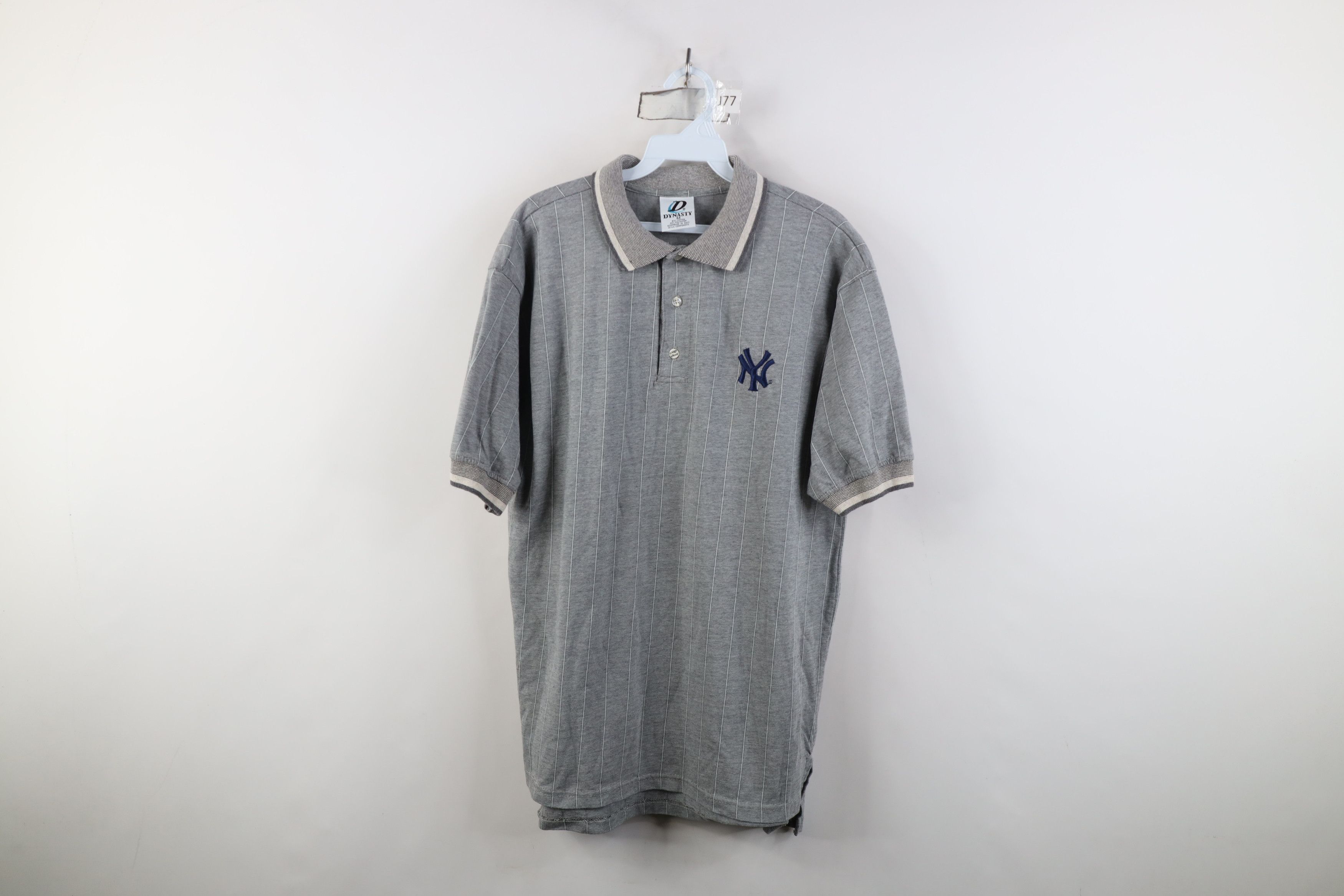 Vintage Vintage 90s Pinstriped New York Yankees Baseball Polo Shirt Size US M / EU 48-50 / 2 - 1 Thumbnail