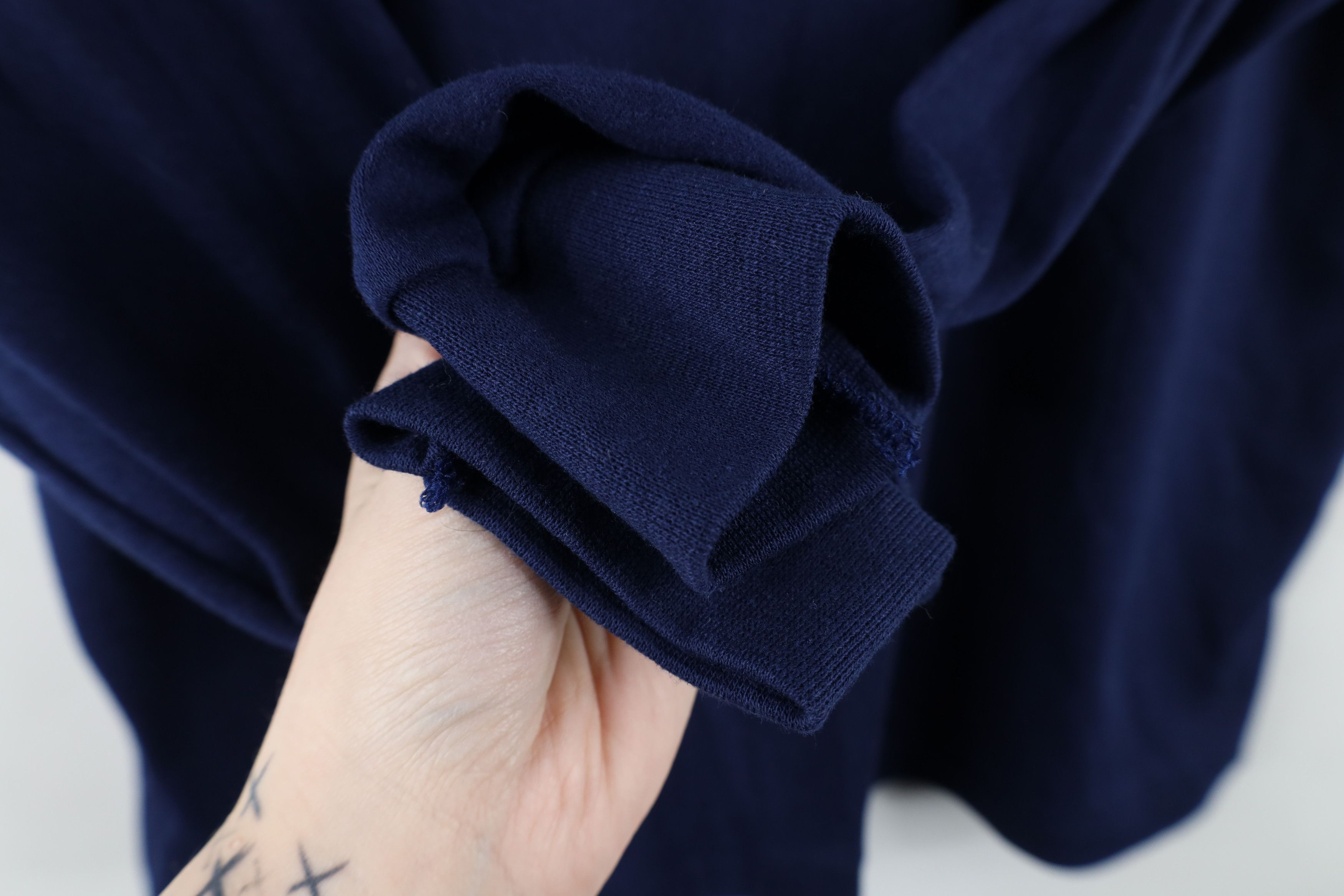 Vintage Vintage 70s Streetwear Turtleneck T-Shirt Navy Blue USA Size L / US 10 / IT 46 - 4 Thumbnail