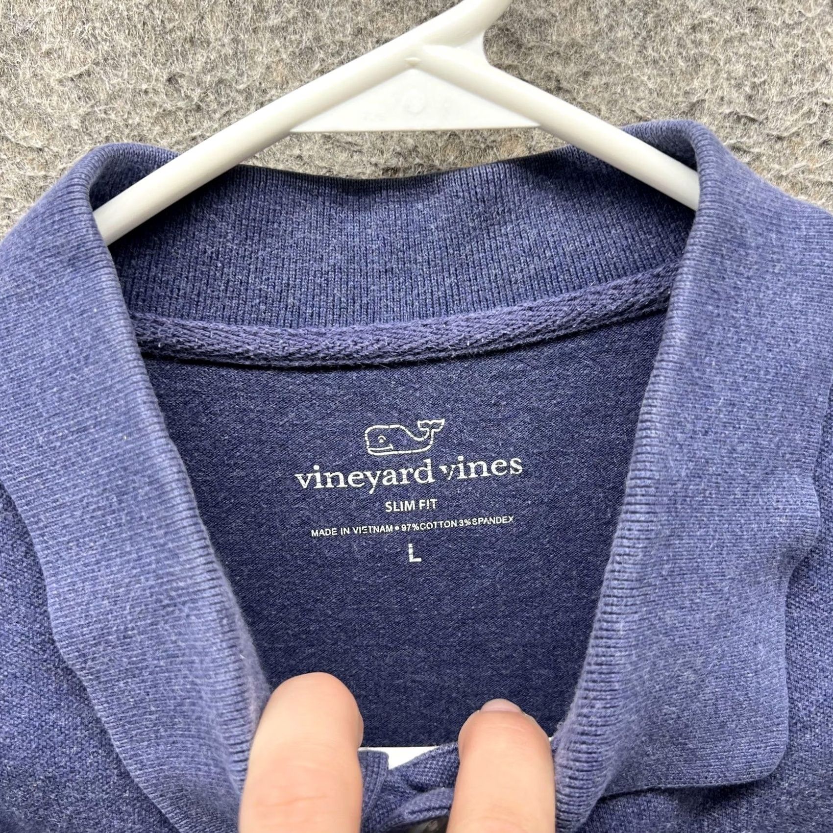 Vineyard Vines Vineyard Vines Polo Shirt Mens L Blue Slim Fit Cotton Spandex Whale Logo Polo Shirt Size US L / EU 52-54 / 3 - 5 Thumbnail