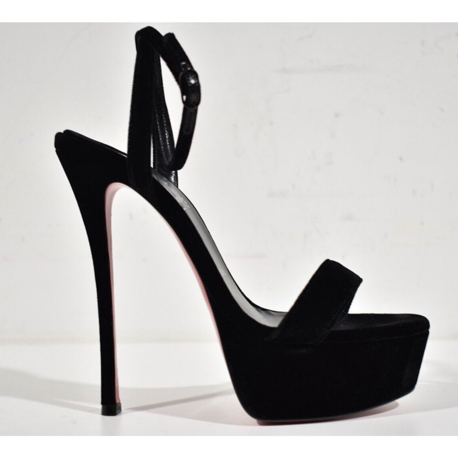 Christian Louboutin Loubi Queen Alta 150 Black Ankle Strap Sandal Heel Pump 40 Size US 10 / IT 40 - 2 Thumbnail