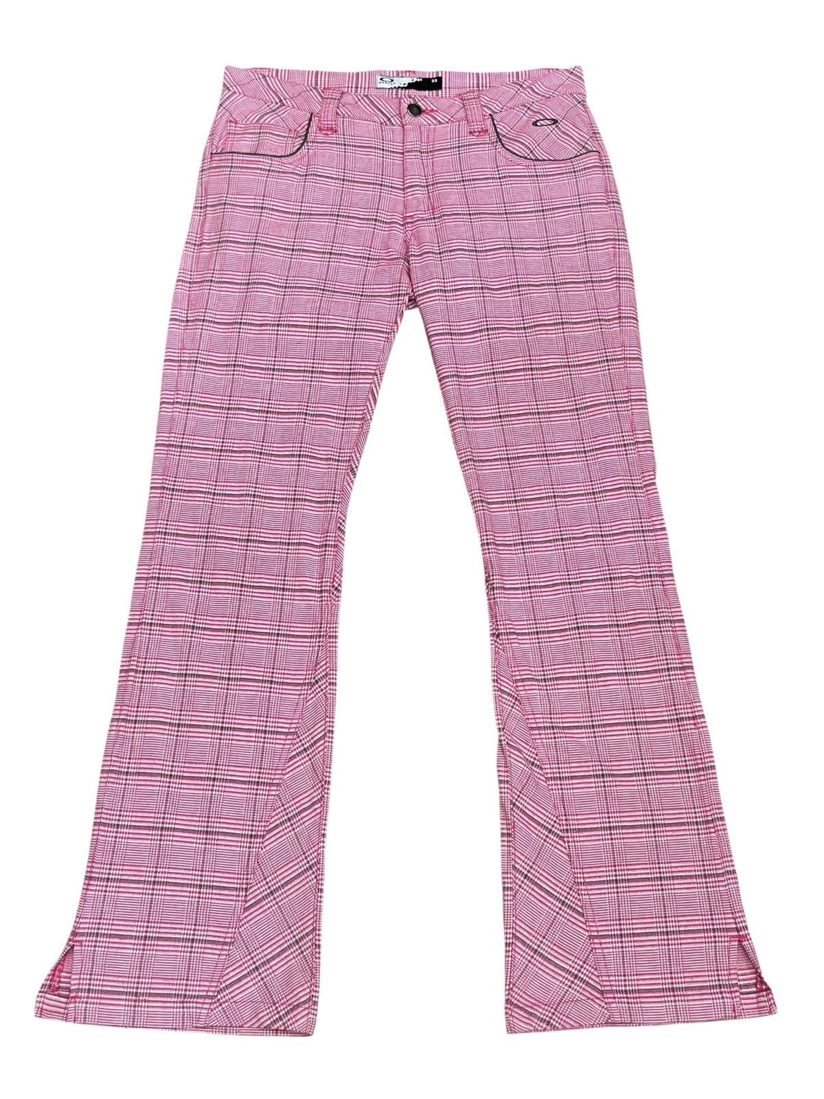 Oakley Vintage Oakley Skull Pink Houndstooth Flare Pants Rare Size 30" / US 8 / IT 44 - 3 Thumbnail