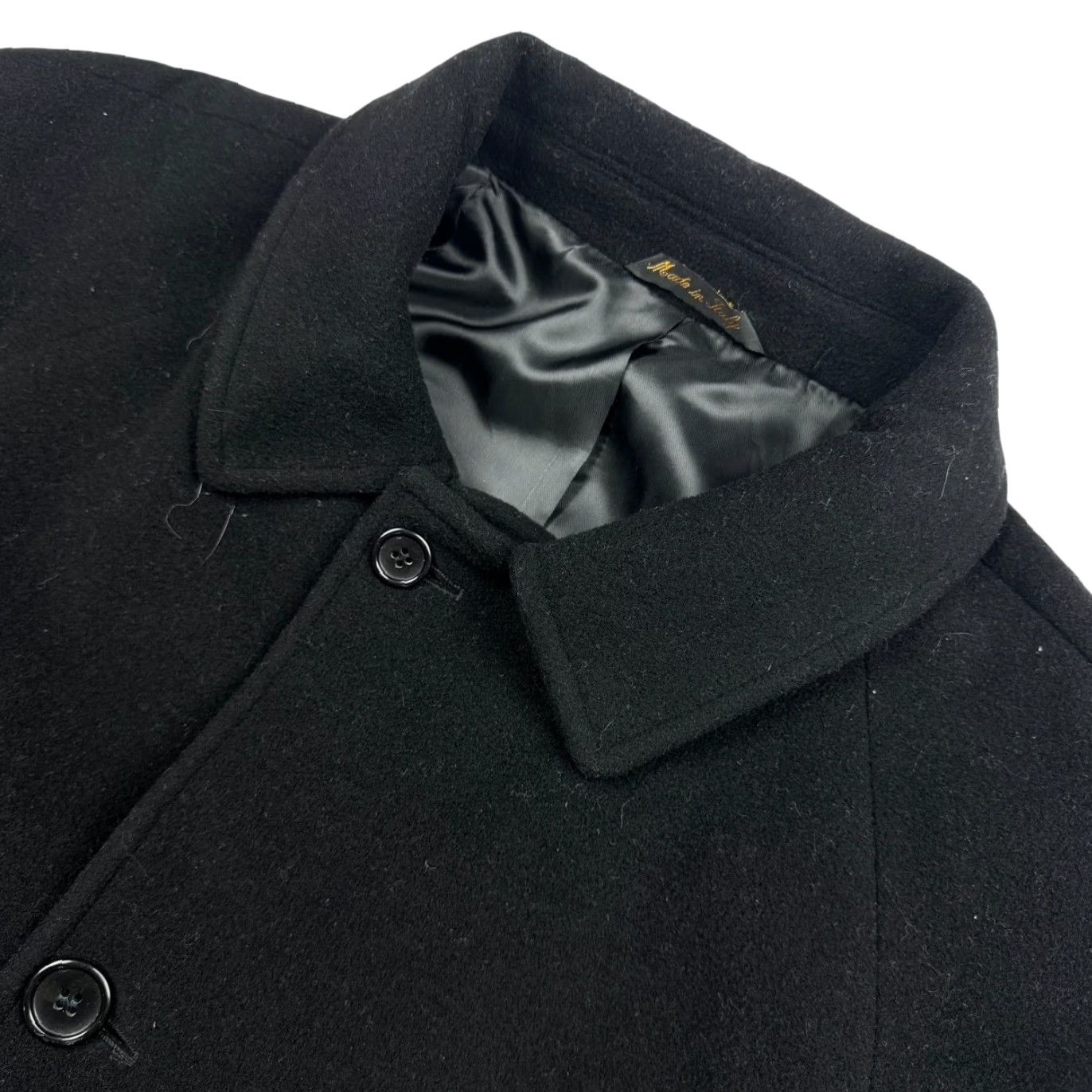 Vintage Battaglia Men’s Wool/Cashmere Trench Over Coat Black 44L US 54 EU Men Coat Long Overcoat Button Wool/Cashmere Black Mens 44L Size US S / EU 44-46 / 1 - 2 Thumbnail