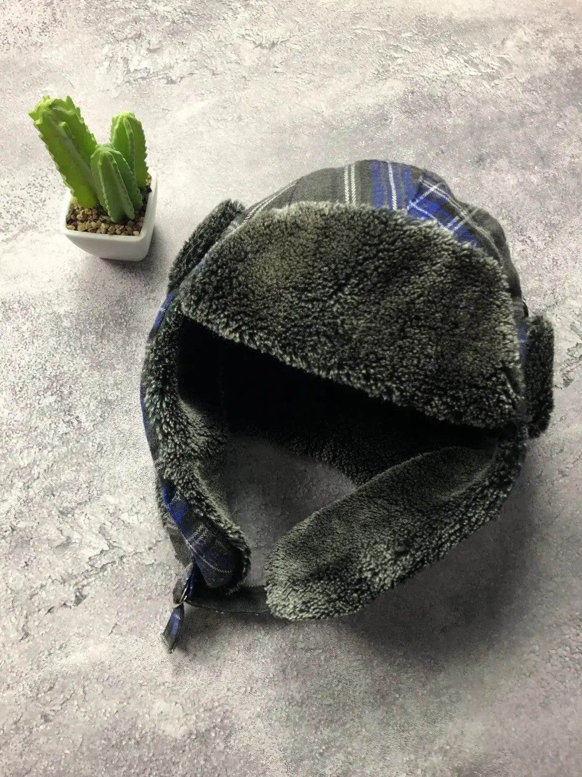 Japanese Brand USHANKA Hat Vintage Blue Mohair Streetwear Japans Style Y2k Size ONE SIZE - 1 Thumbnail