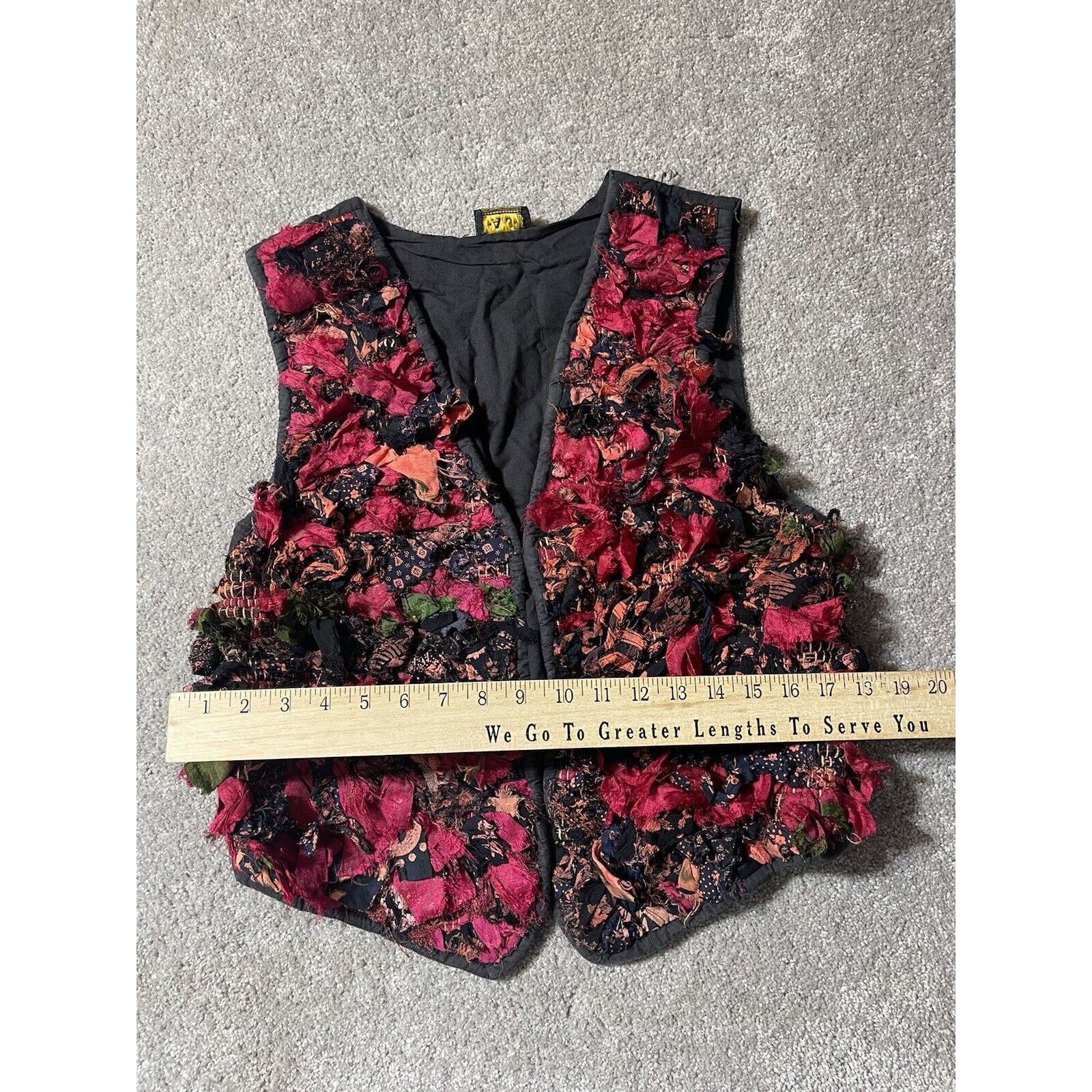 Other Vintage Rag Rug Vest Boho Hippie Festival Artisan Folk Art Size S / US 4 / IT 40 - 5 Thumbnail