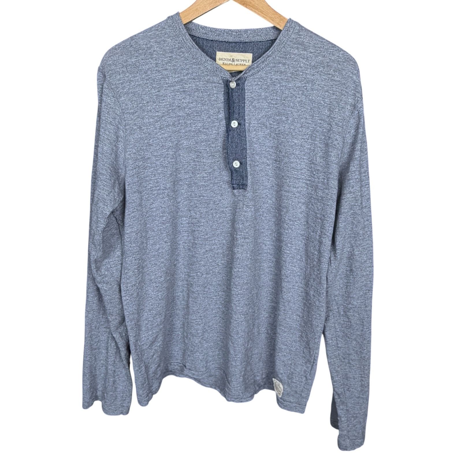 Denim & Supply Ralph Lauren Denim & Supply Ralph Lauren Shirt Men's Large Blue Henley Size US L / EU 52-54 / 3 - 7 Thumbnail