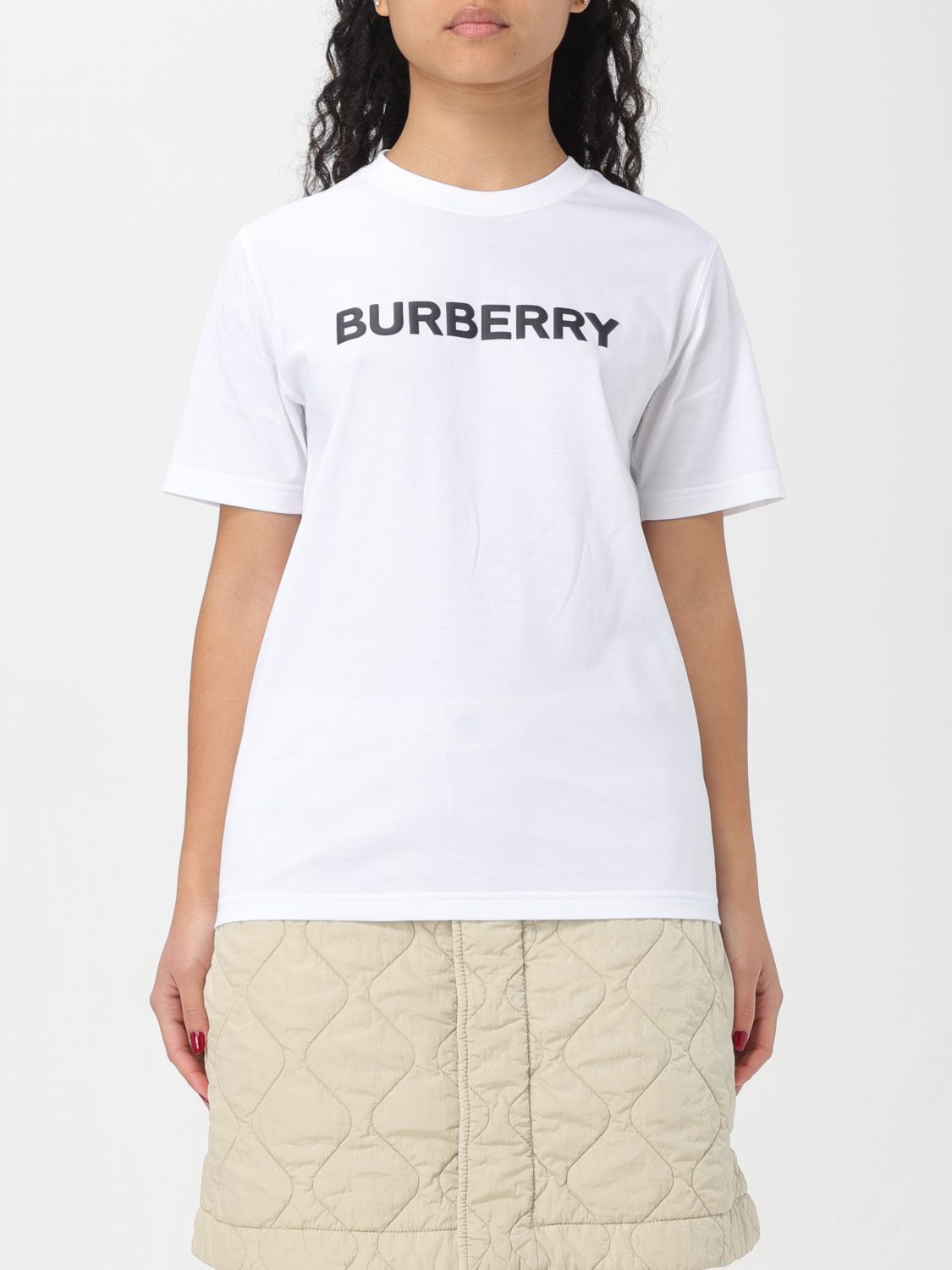 image of Burberry T-Shirt Woman White, Women's (Size Large)
