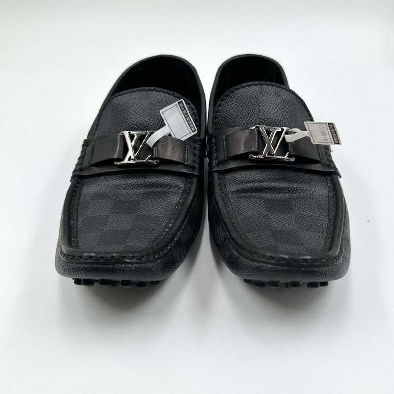 Louis Vuitton Black Leather Slip-On Casual Shoes -