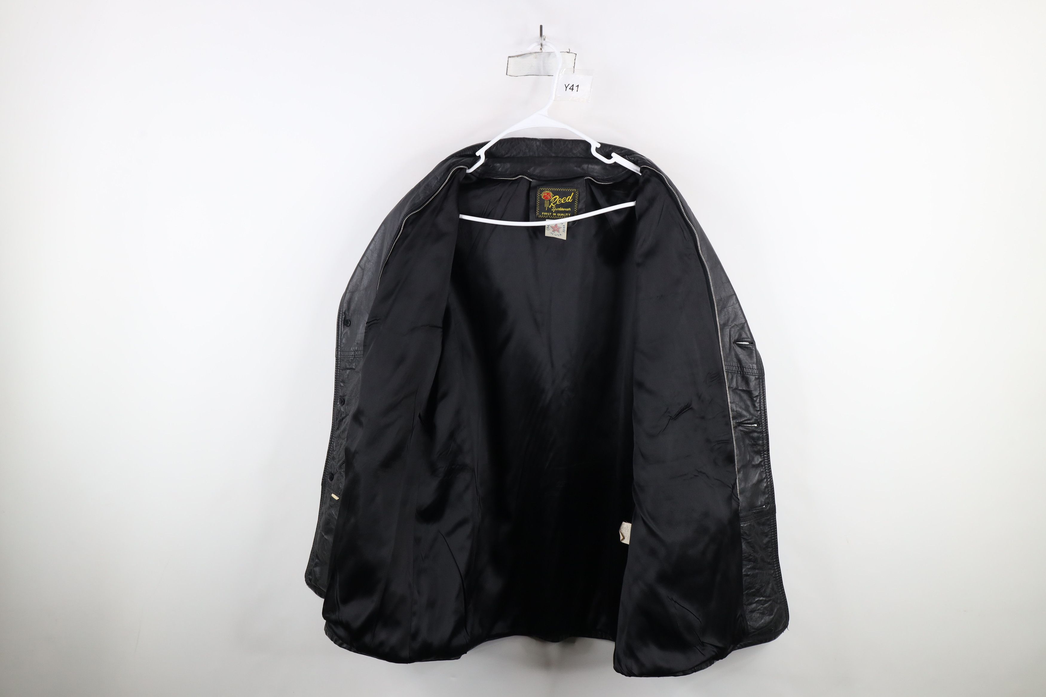 Vintage Vintage 70s Streetwear Full Button Leather Jacket Black USA Size US XXL / EU 58 / 5 - 12 Thumbnail