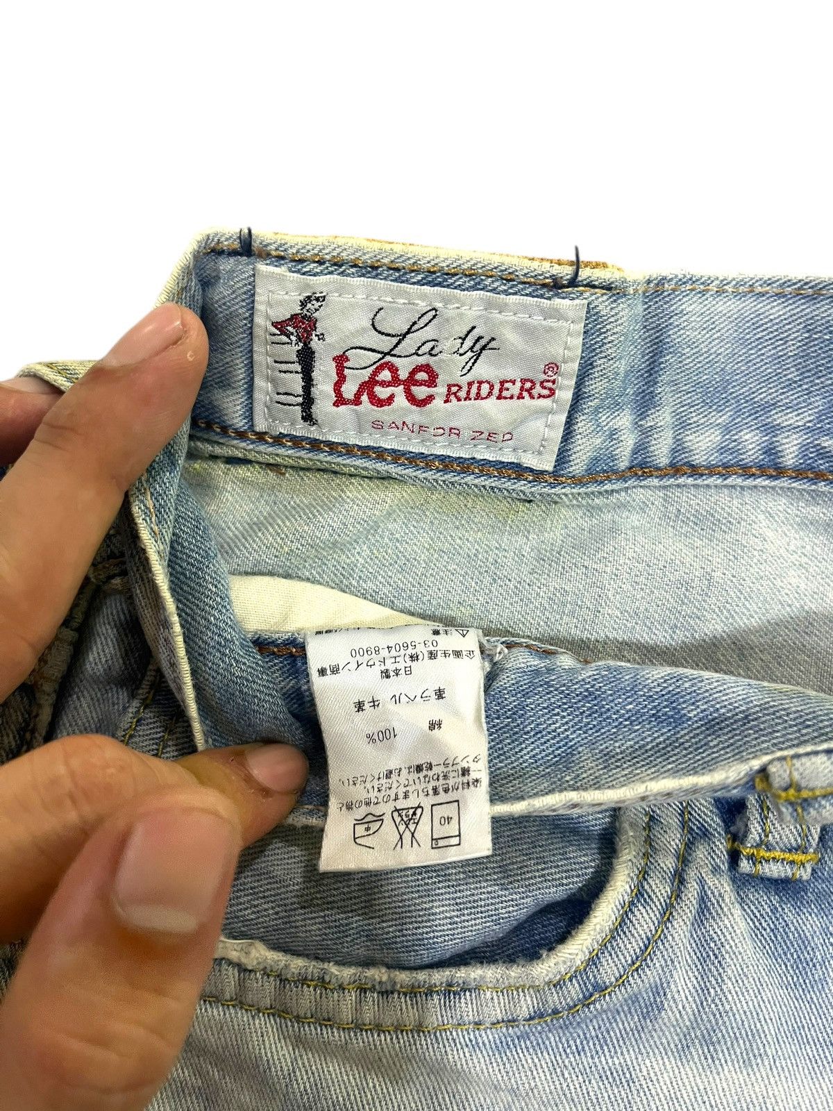 If Six Was Nine VINTAGE LADY LEE RIDERS LIGHT BLUE WASHED DENIM Size 33" - 6 Thumbnail