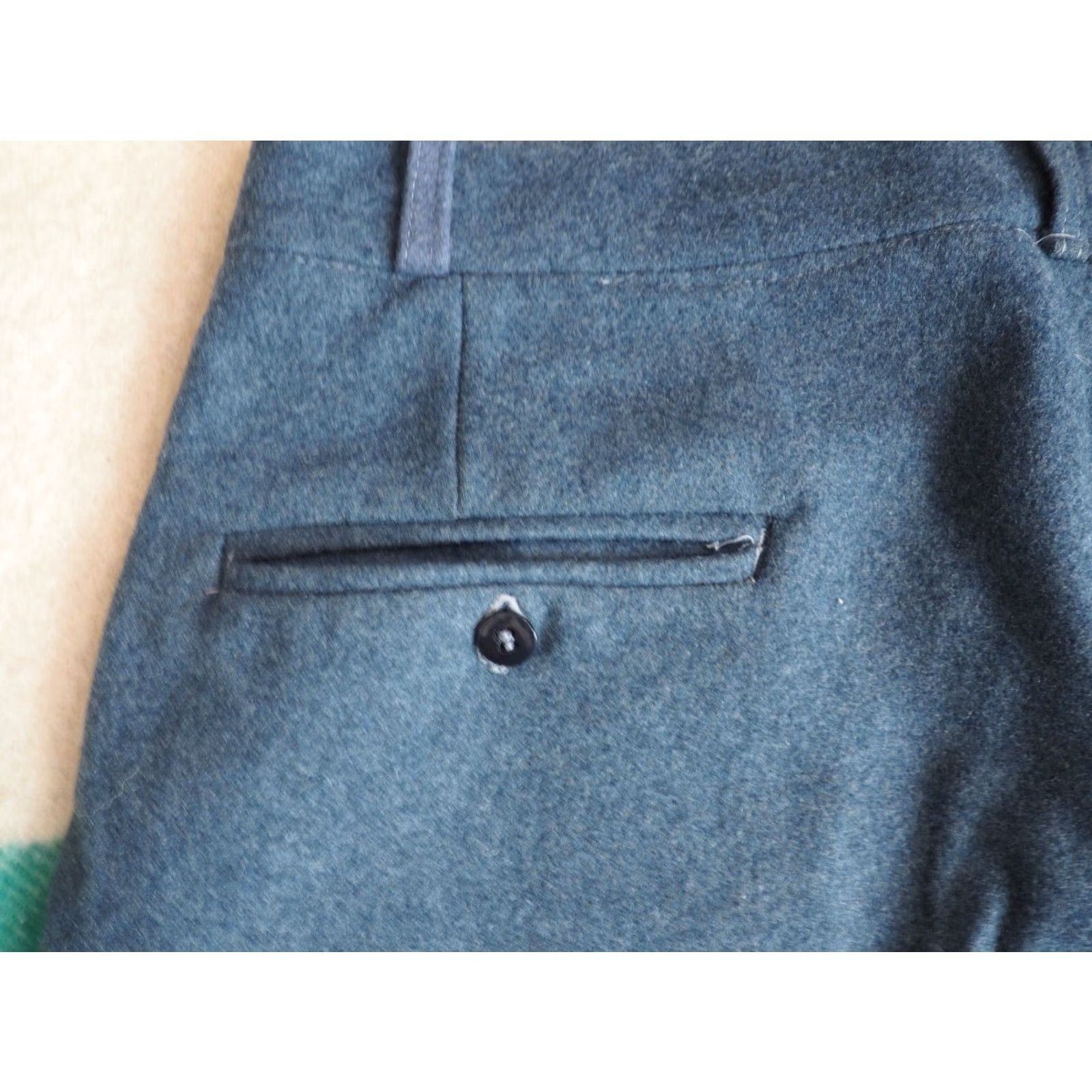 Vintage VTG 50s 60s Santoria Italian Dark Gray Field Military 34x29 Wool Pants Size US 34 / EU 50 - 6 Thumbnail