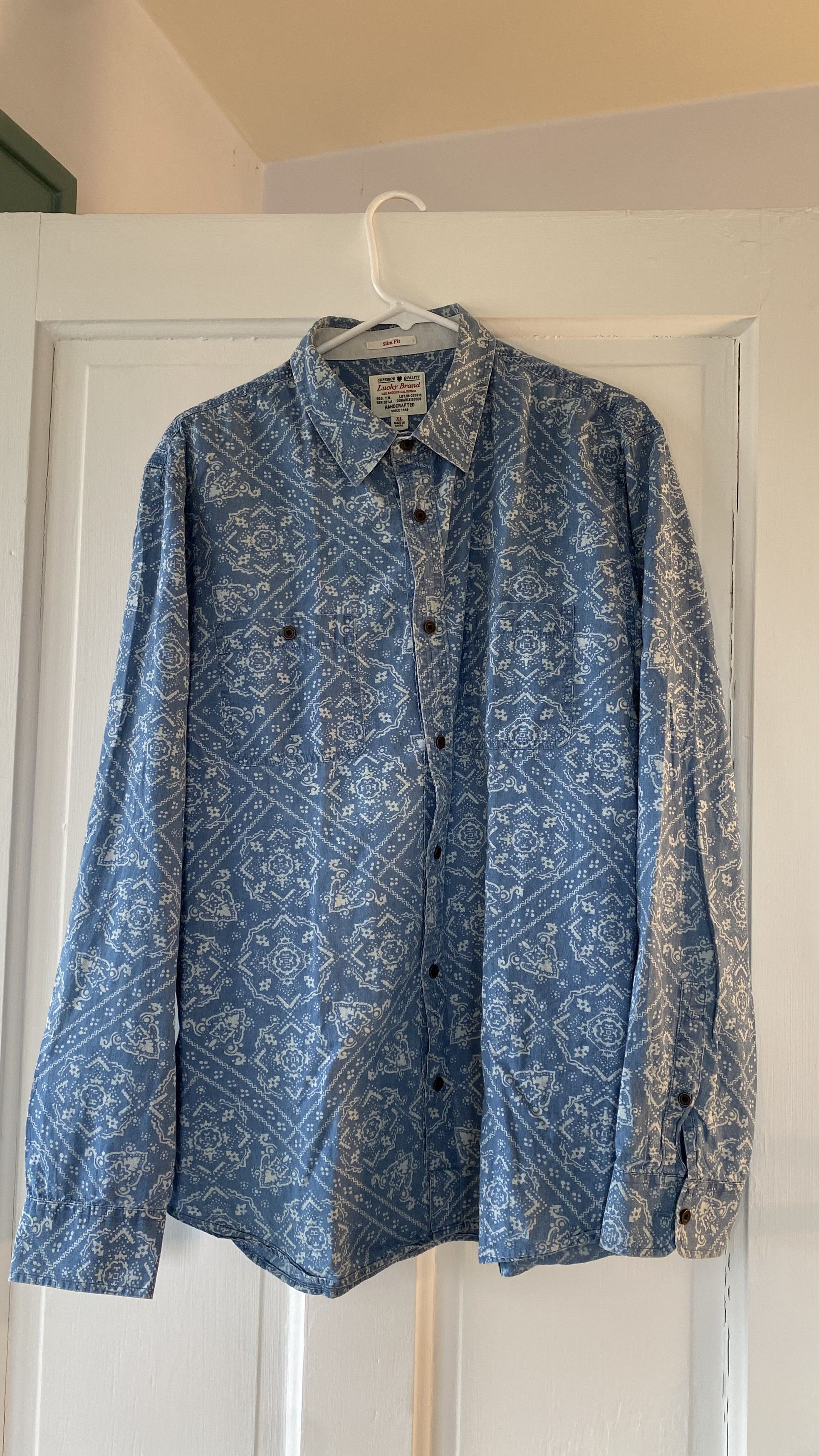 Lucky Brand Lucky Brand True Indigo Collared Shirt XL Size US XL / EU 56 / 4 - 3 Thumbnail