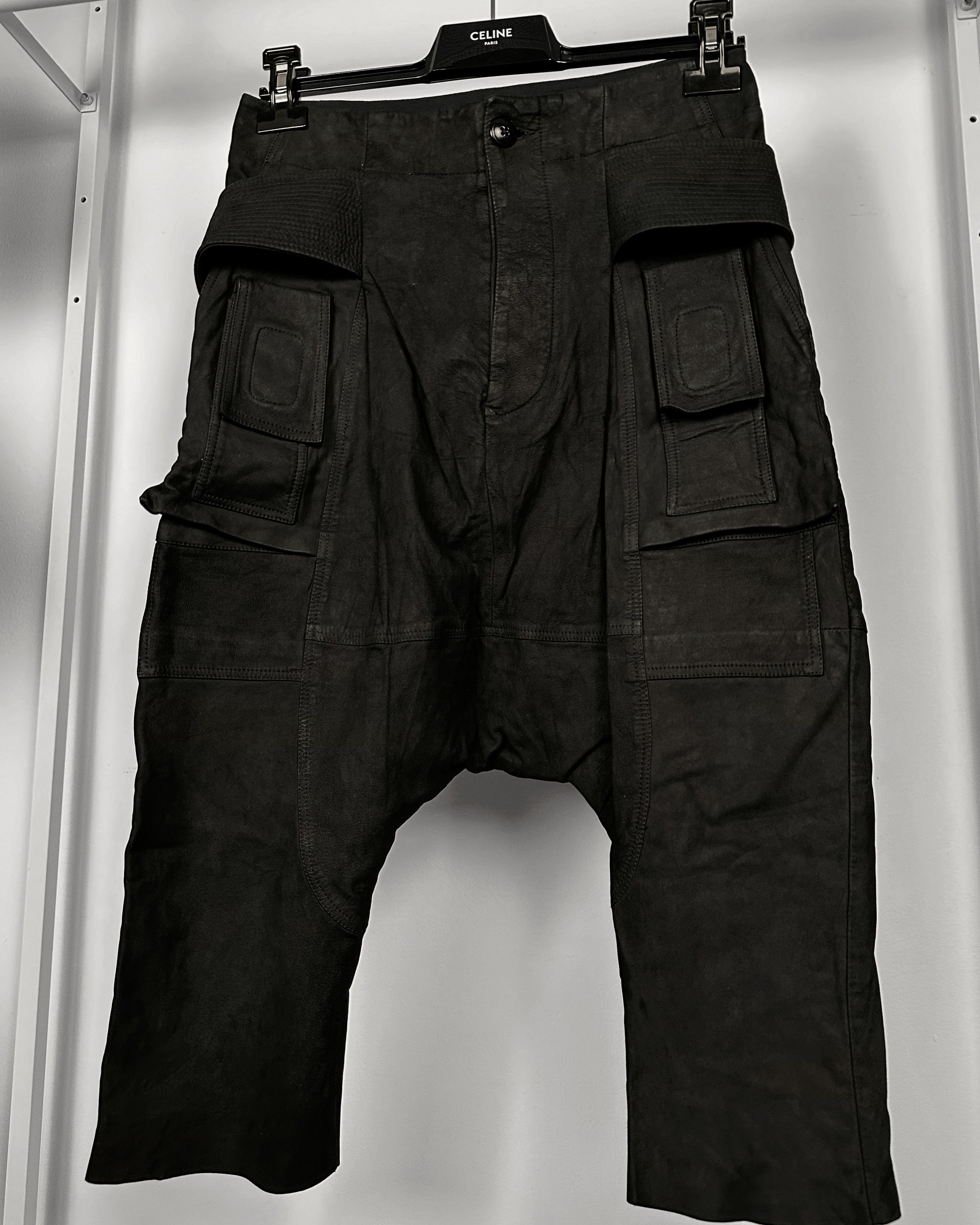 Rick Owens Rick Owens Suede Leather Creatch Cropped Pants Size US 28 / EU 44 - 3 Thumbnail