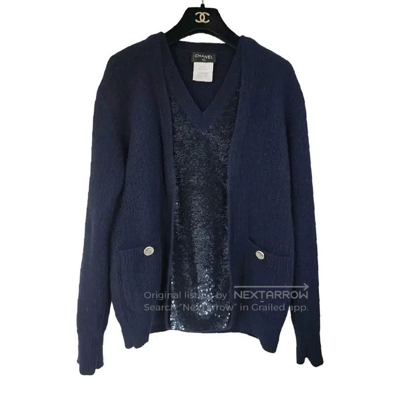 Chanel Chanel Winter Deep Blue Cashmere Sweater . Size S / US 4 / IT 40 - 1 Thumbnail