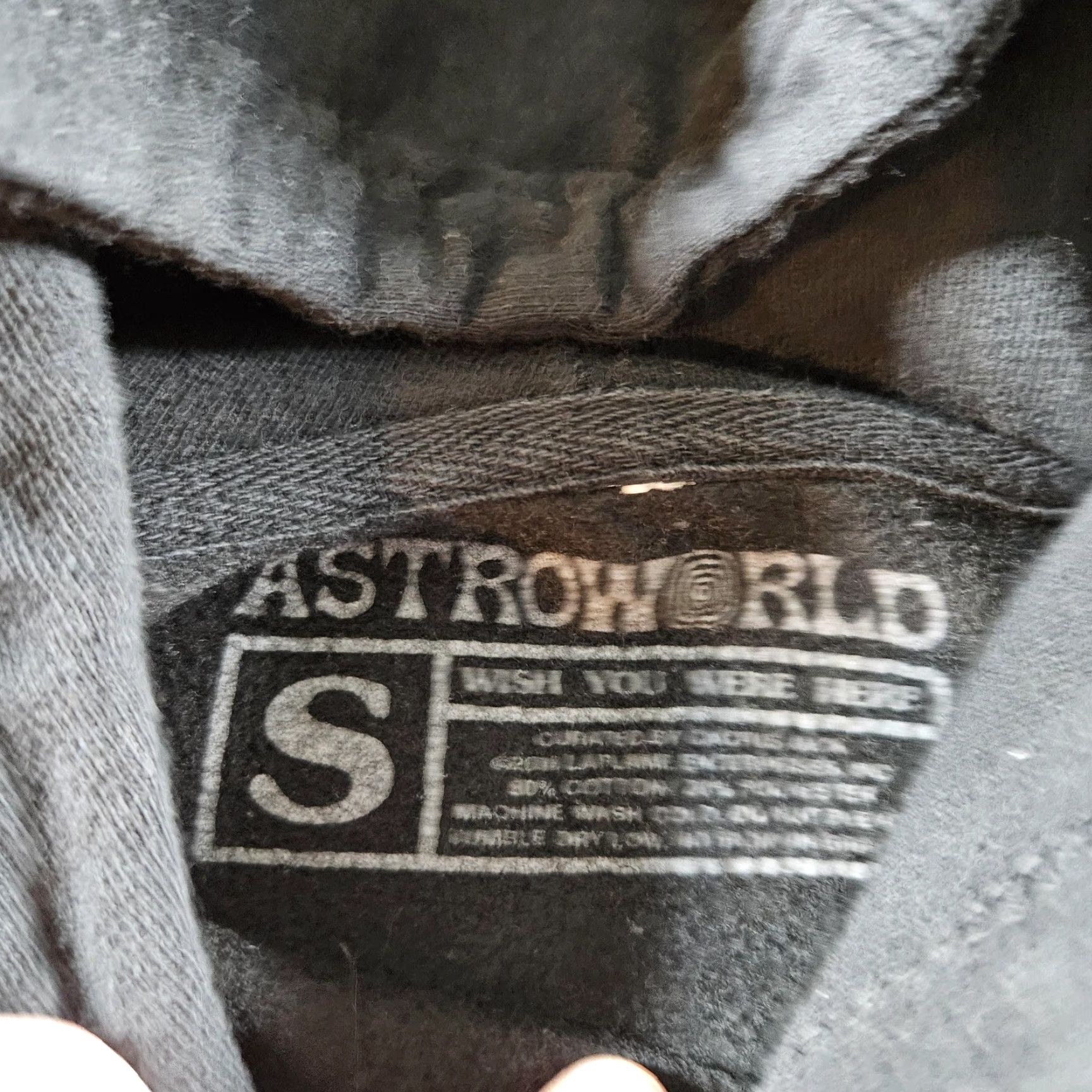 Hereu Astroworld Hoodie Mens Small Black Graphic Print Embroidered Fleece Hooded Pockets Pullover Cotton Polyester Size US S / EU 44-46 / 1 - 5 Thumbnail