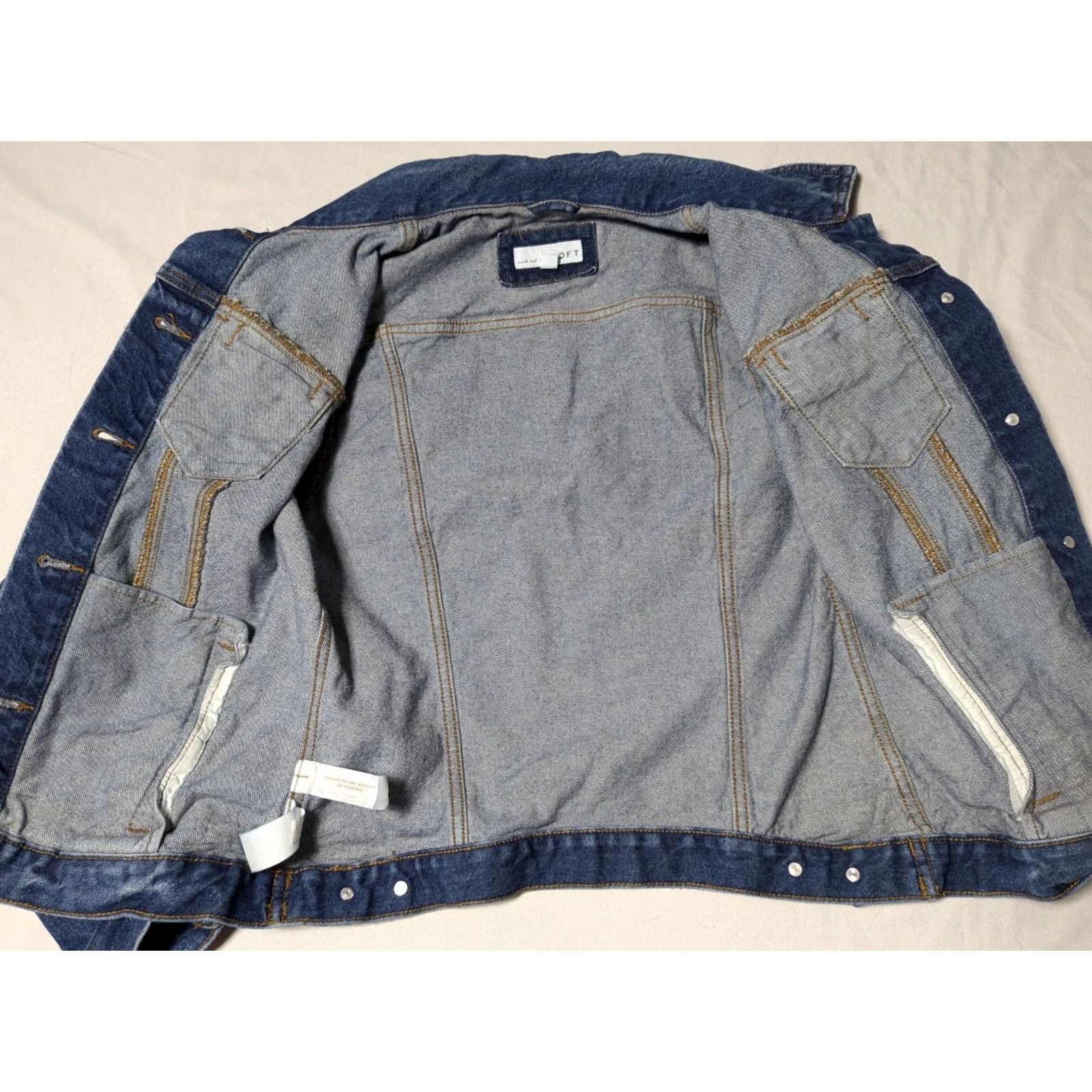Ann Taylor LOFT Women XS Blue Stretch Denim Trucker Jacket, Regular, Button Closure, Casual, Jeans, Denims, Trucker Jacket Size 26" / US 2 / IT 38 - 5 Thumbnail