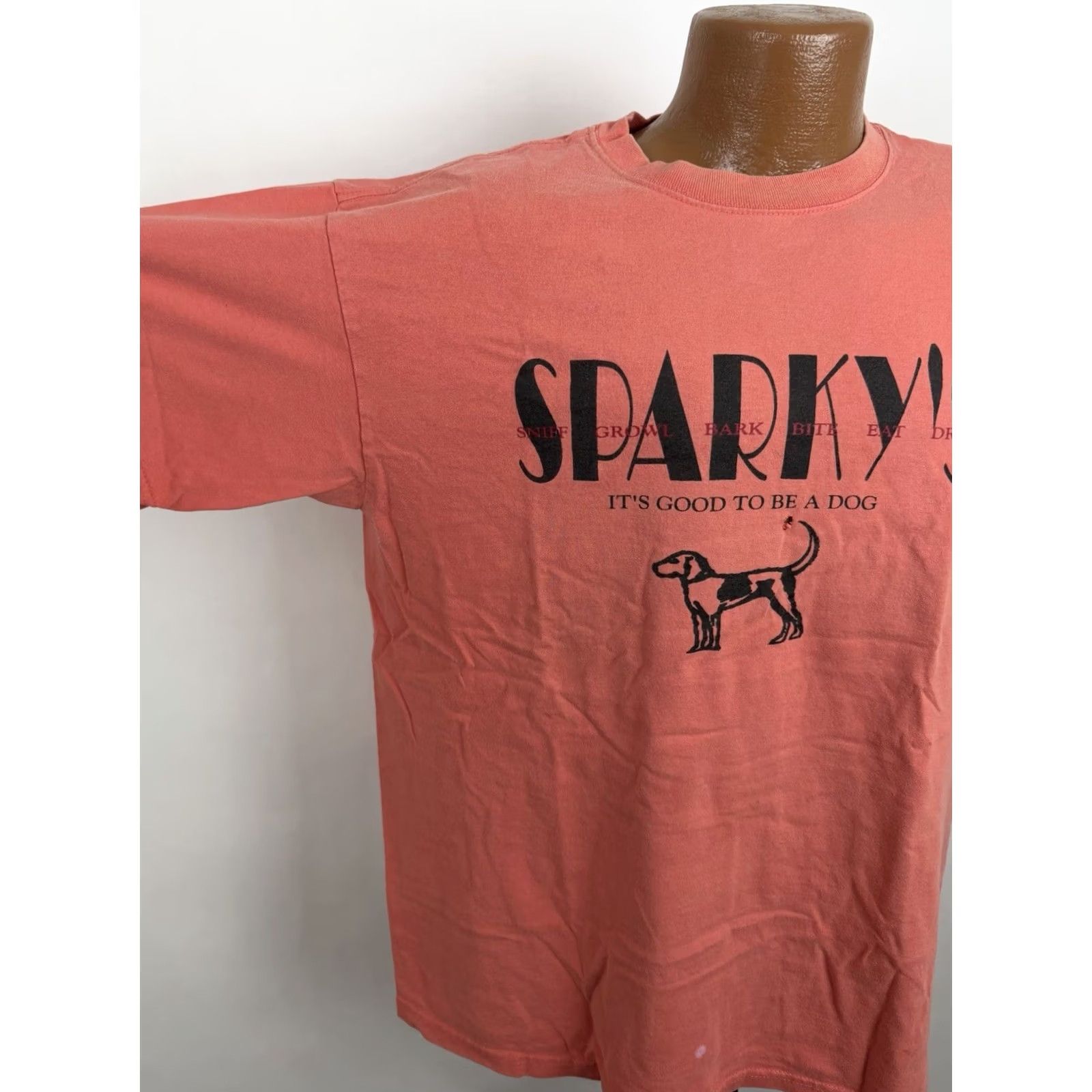 Anvil VINTAGE Anvil Bar Shirt Mens L Pink 1990s T-Shirt Funny Distressed Size US L / EU 52-54 / 3 - 5 Thumbnail