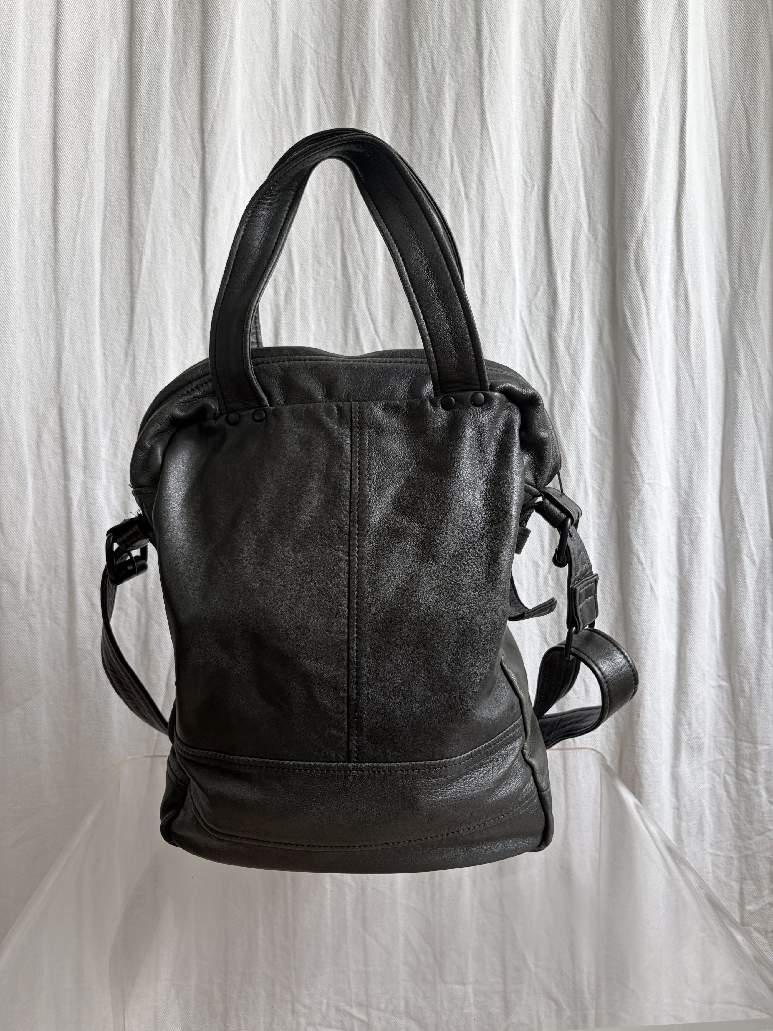 Yohji Yamamoto Y’s x Mandarina Duck AW07 Olive Leather Shoulder Bag Size ONE SIZE - 7 Thumbnail