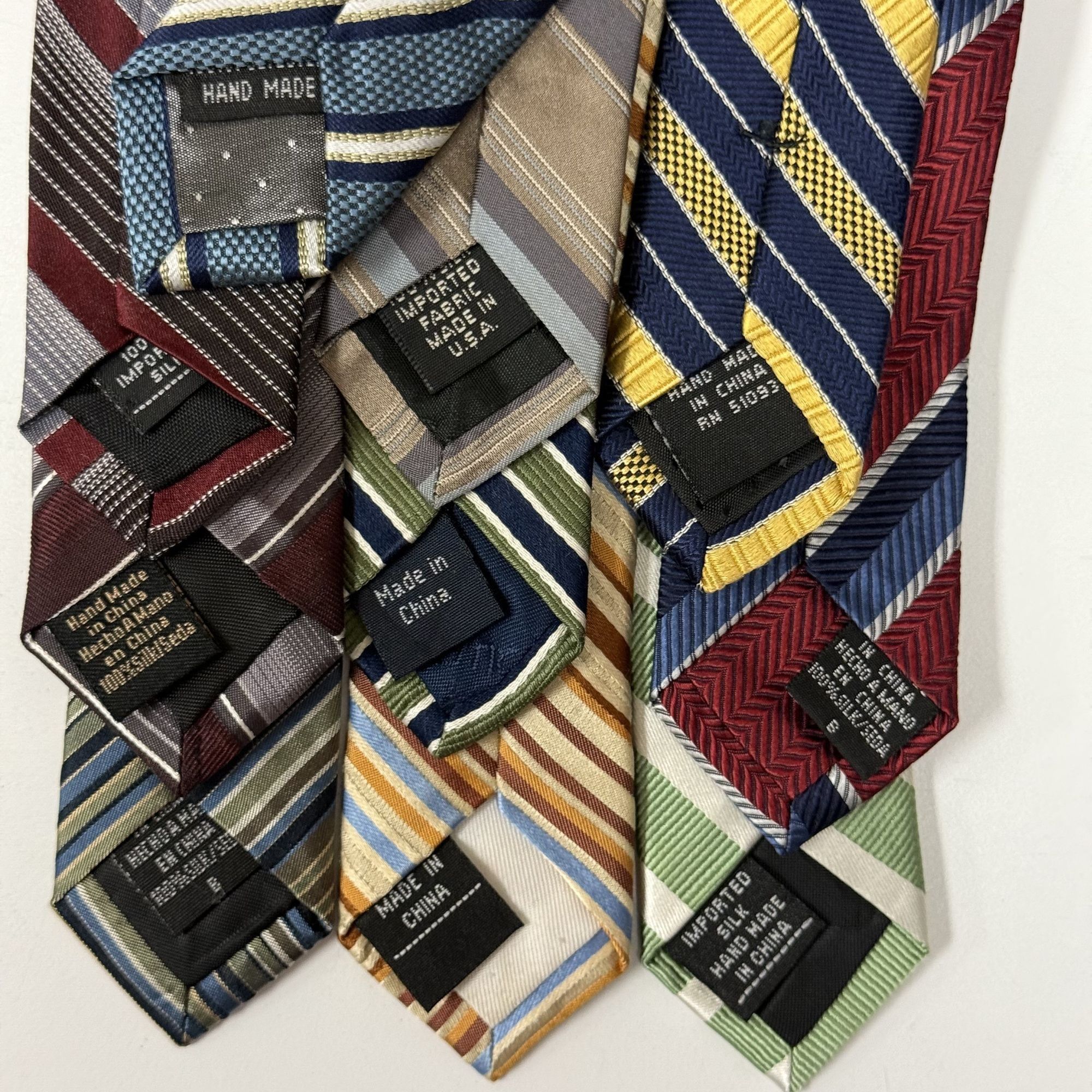 Nautica 10 pc Designer Thick Woven Silk STRIPE Ties Necktie Lot Size ONE SIZE - 5 Thumbnail