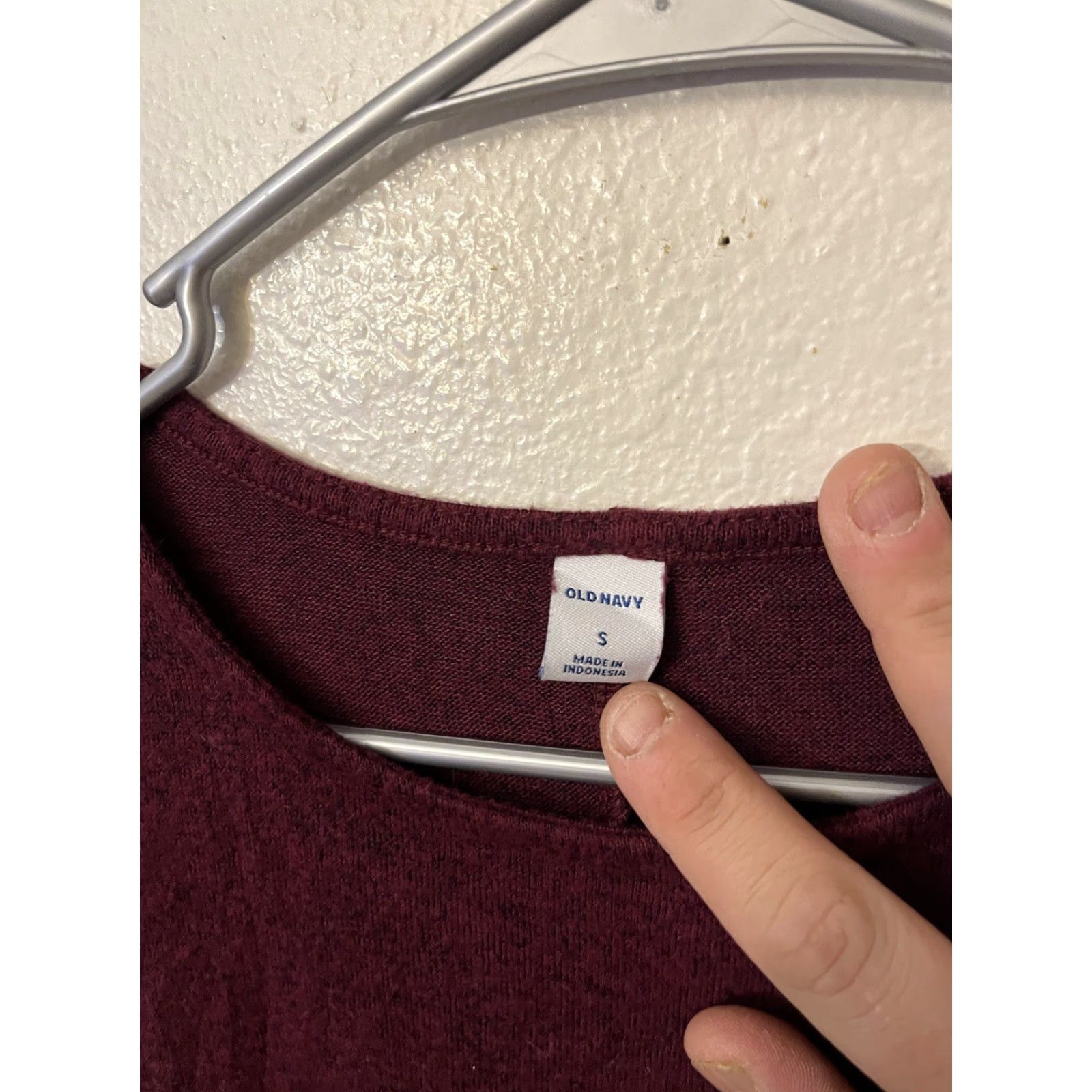 Old Navy Old Navy Knit Shift Dress Small Maroon Long Sleeve Size S / US 4 / IT 40 - 3 Thumbnail
