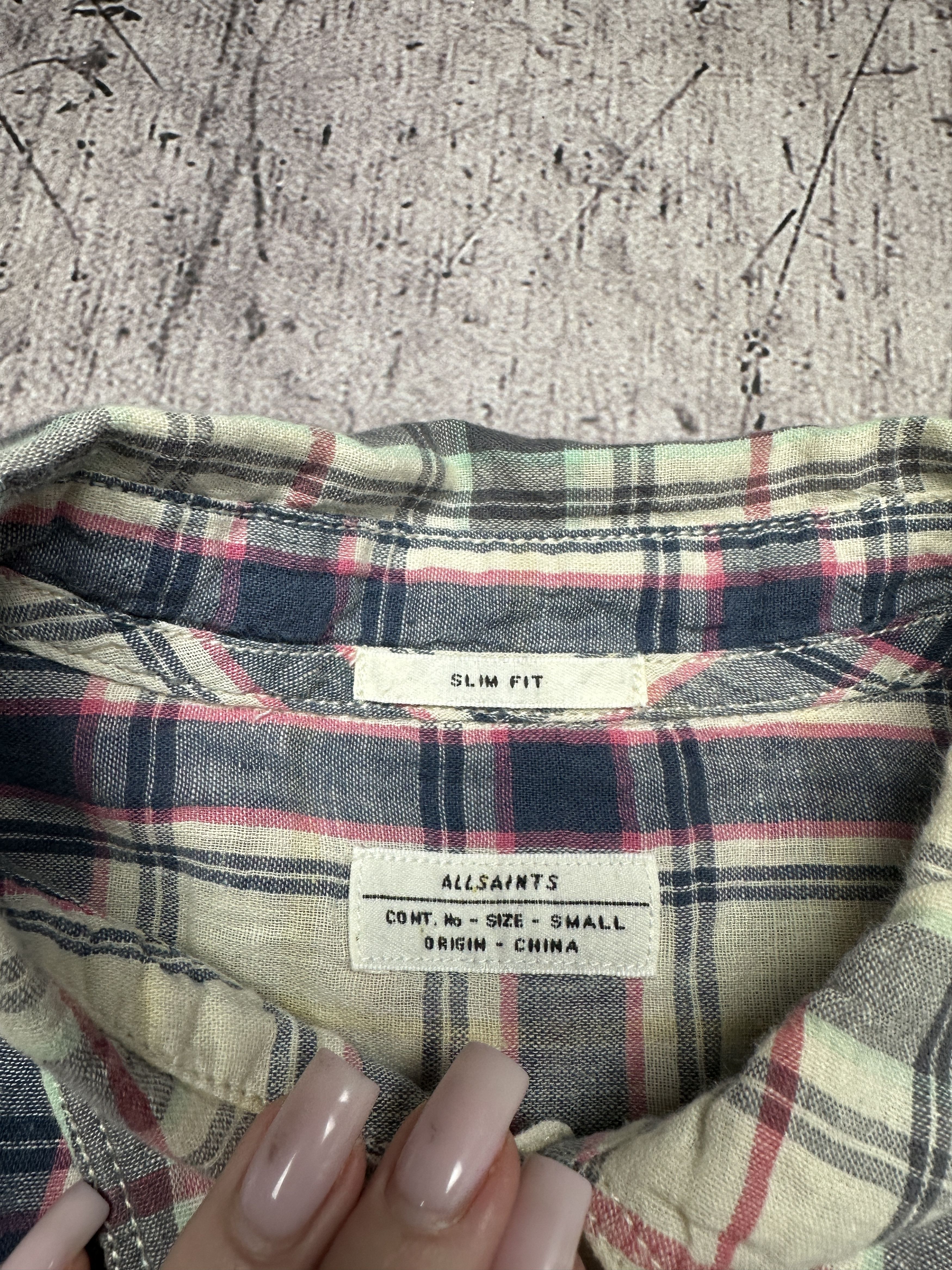 Allsaints Allsaints Gridlock Mens Cotton-Linen Short Sleeve Shirt Size US S / EU 44-46 / 1 - 3 Thumbnail