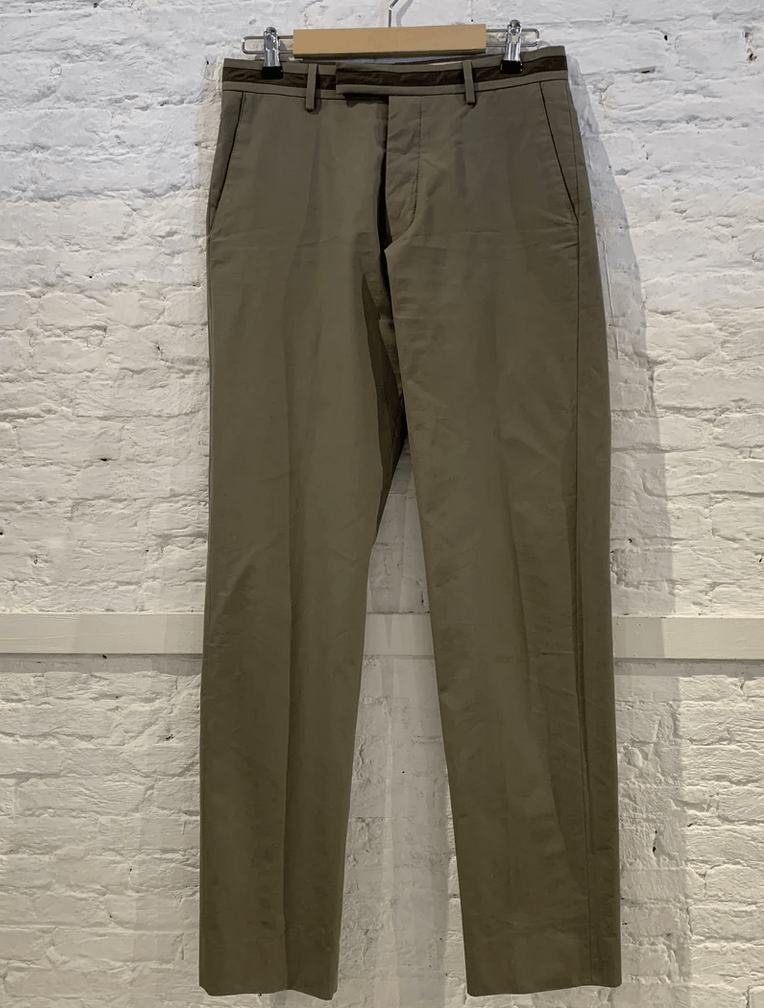 90s Helmut Lang Waxed Nylon Ribbon Waistband trousers