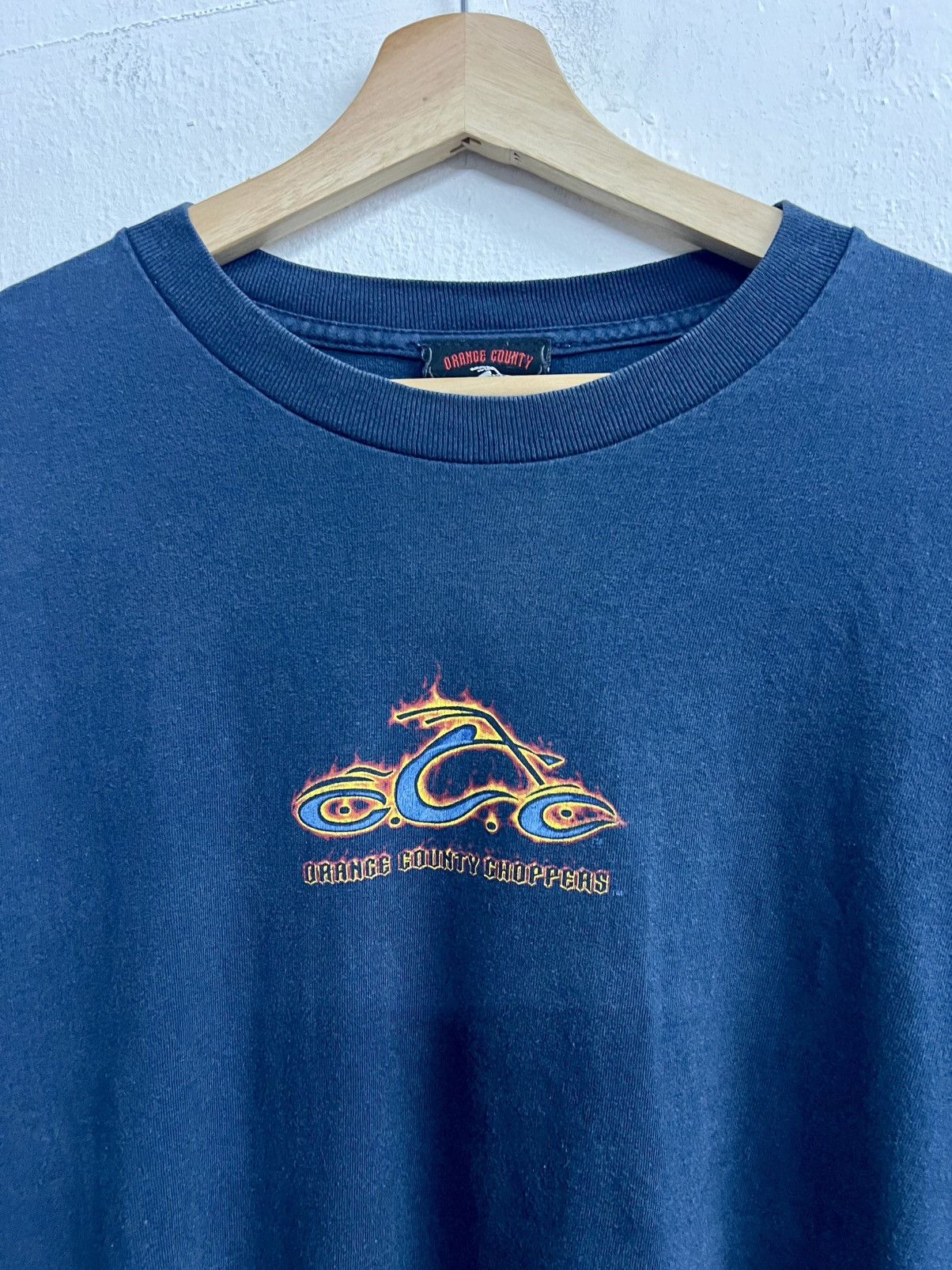 Harley Davidson × Vintage Vintage Y2K Orange County Choppers Cross Flame Longsleeve Size US L / EU 52-54 / 3 - 5 Thumbnail