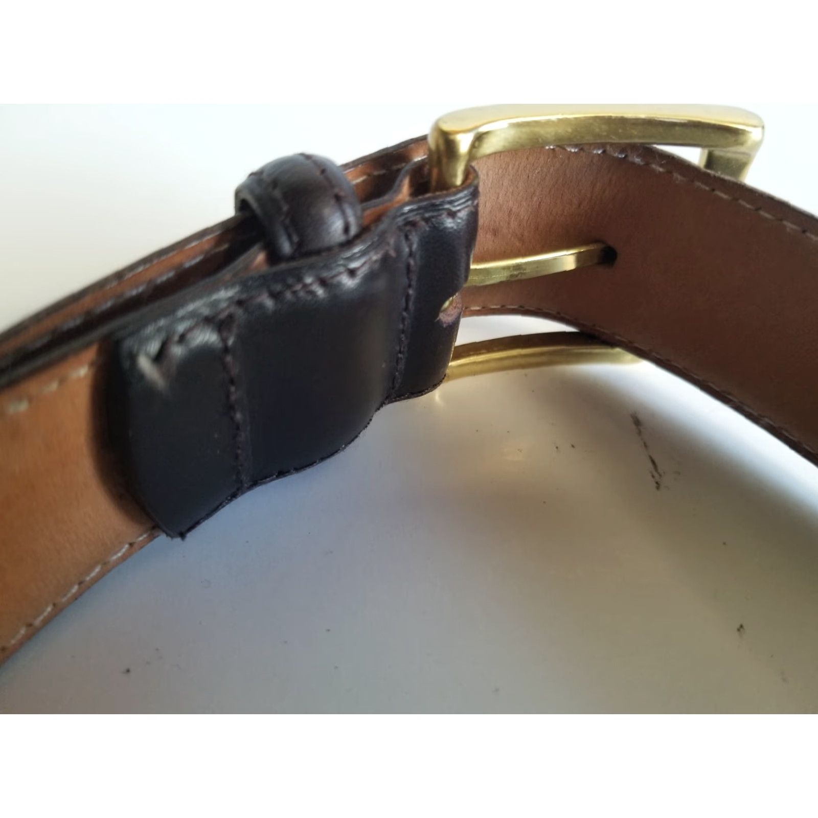 CO Roma Belt Co Belt Regular Large Brown Leather Stainless Buckle Men Dress Work Made in England Size ONE SIZE - 4 Thumbnail