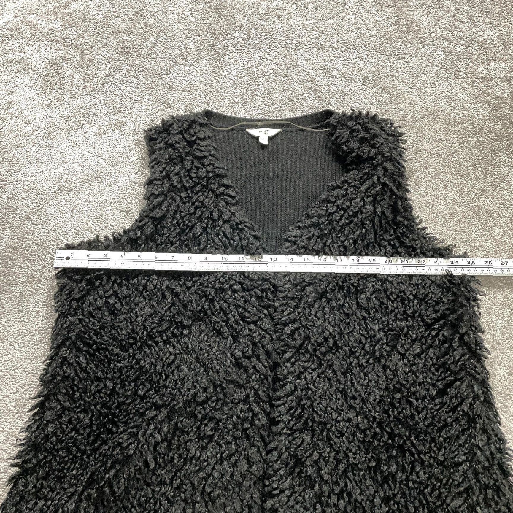 Vintage VINTAGE Terra & Sky Faux Fur Open Vest Sweater Women XL Black Knit Sleeveless Casual Size XL / US 12-14 / IT 48-50 - 6 Thumbnail