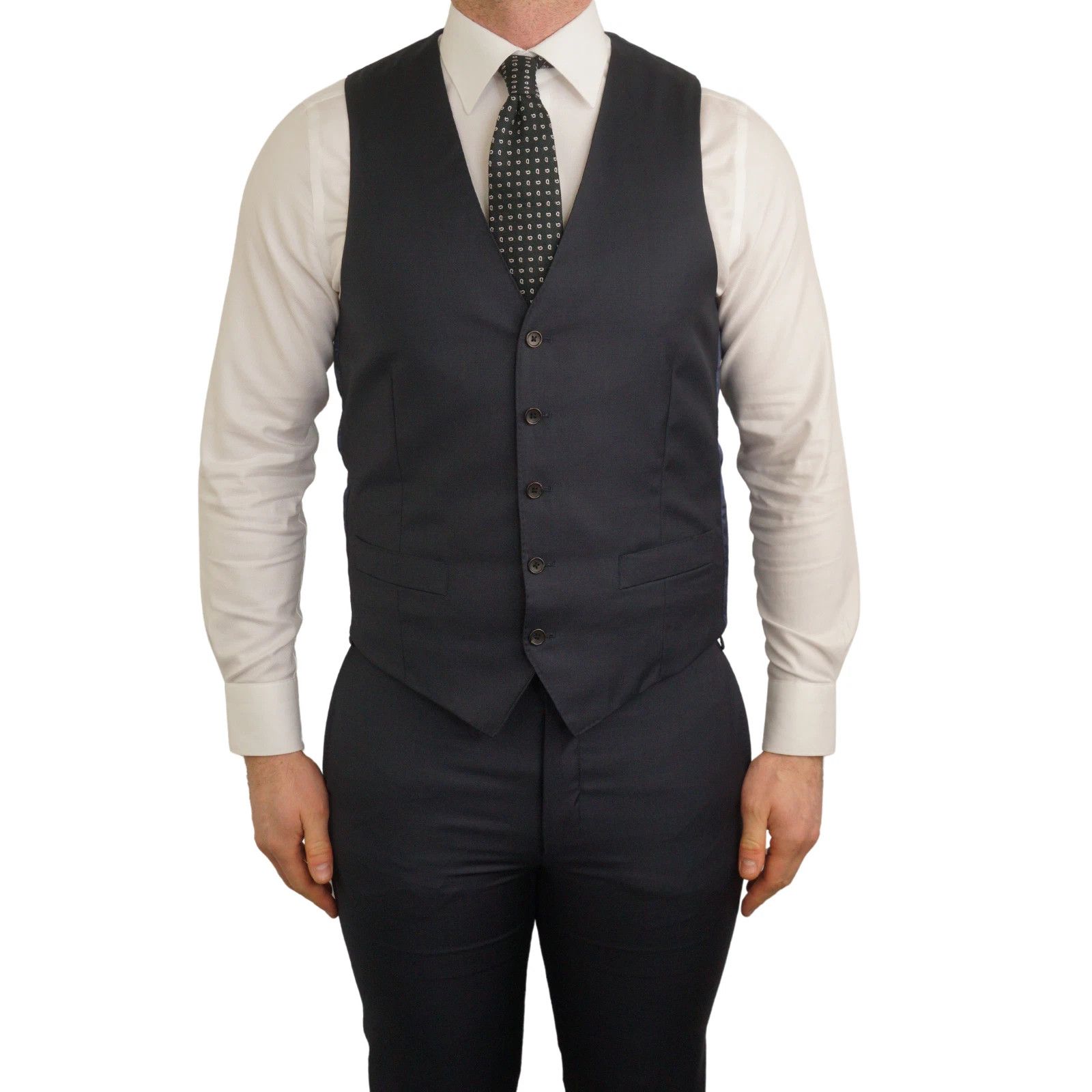 Suitsupply Men Suitsupply 3 Piece Suit Lazio Navy Blue Measure 33 US56S Size 54L - 7 Thumbnail