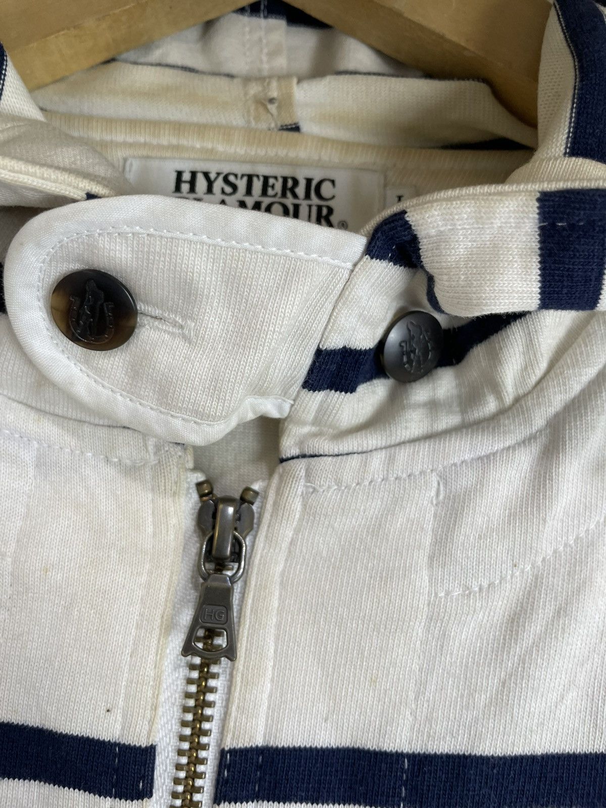 Hysteric Glamour Rare Hysteric Glamour Zip Hoodie Prisoner Striped Size US L / EU 52-54 / 3 - 7 Thumbnail