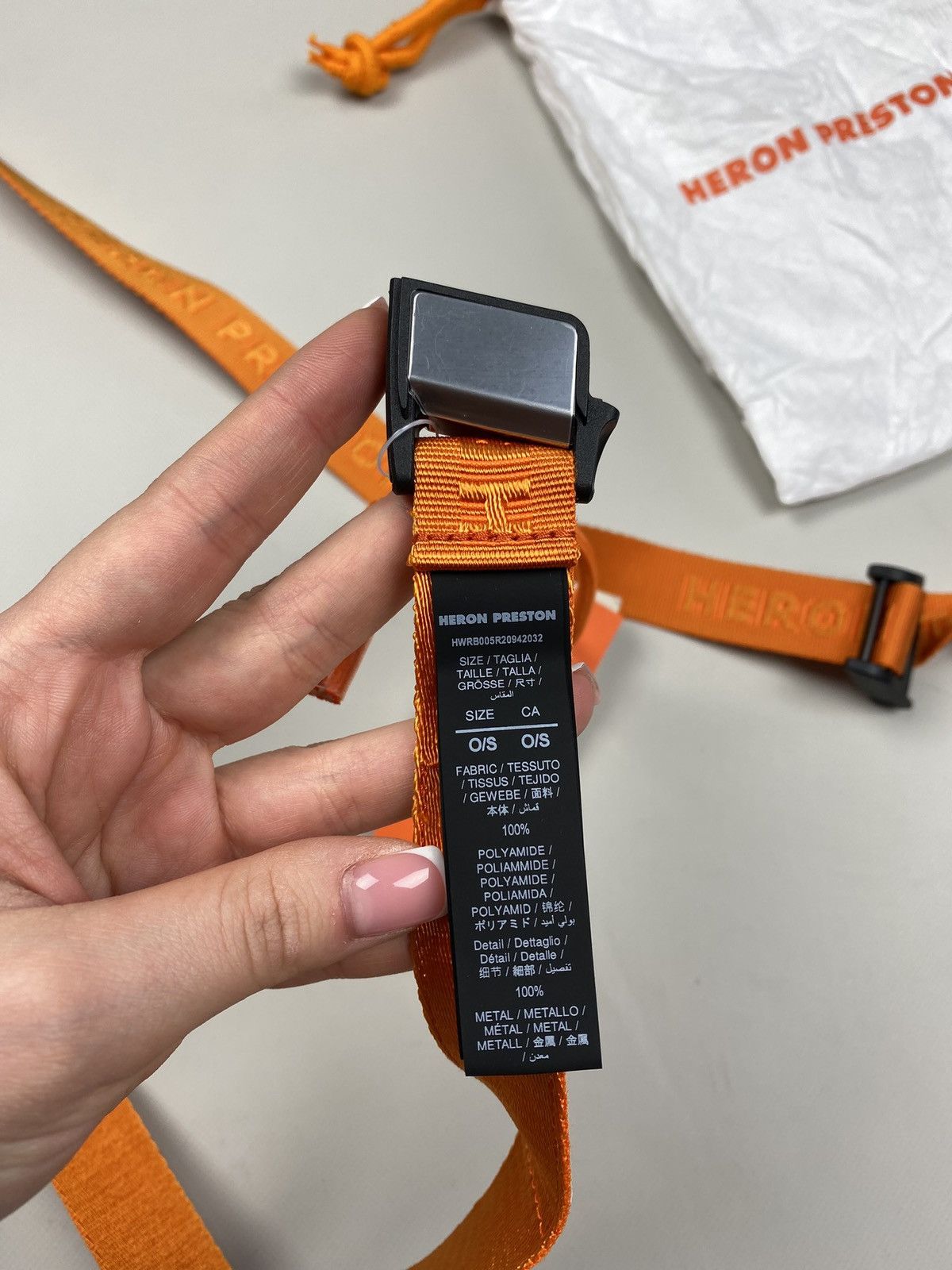 Heron Preston BNWT! Heron Preston Tiny Tape Magnetic Belt one size orange Size ONE SIZE - 9 Thumbnail