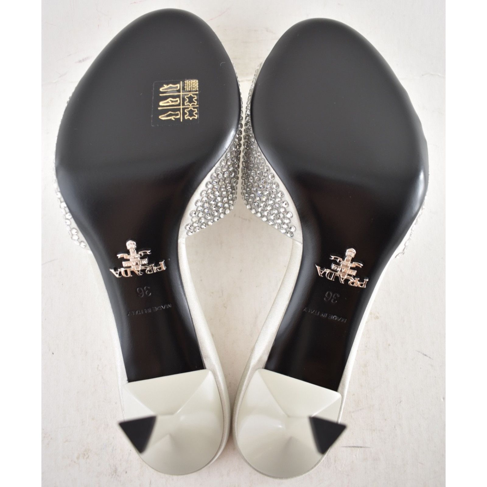 Prada Prada Crystal Satin Stiletto Perla Mule Heel Pump 36 Size US 6 / IT 36 - 19 Thumbnail