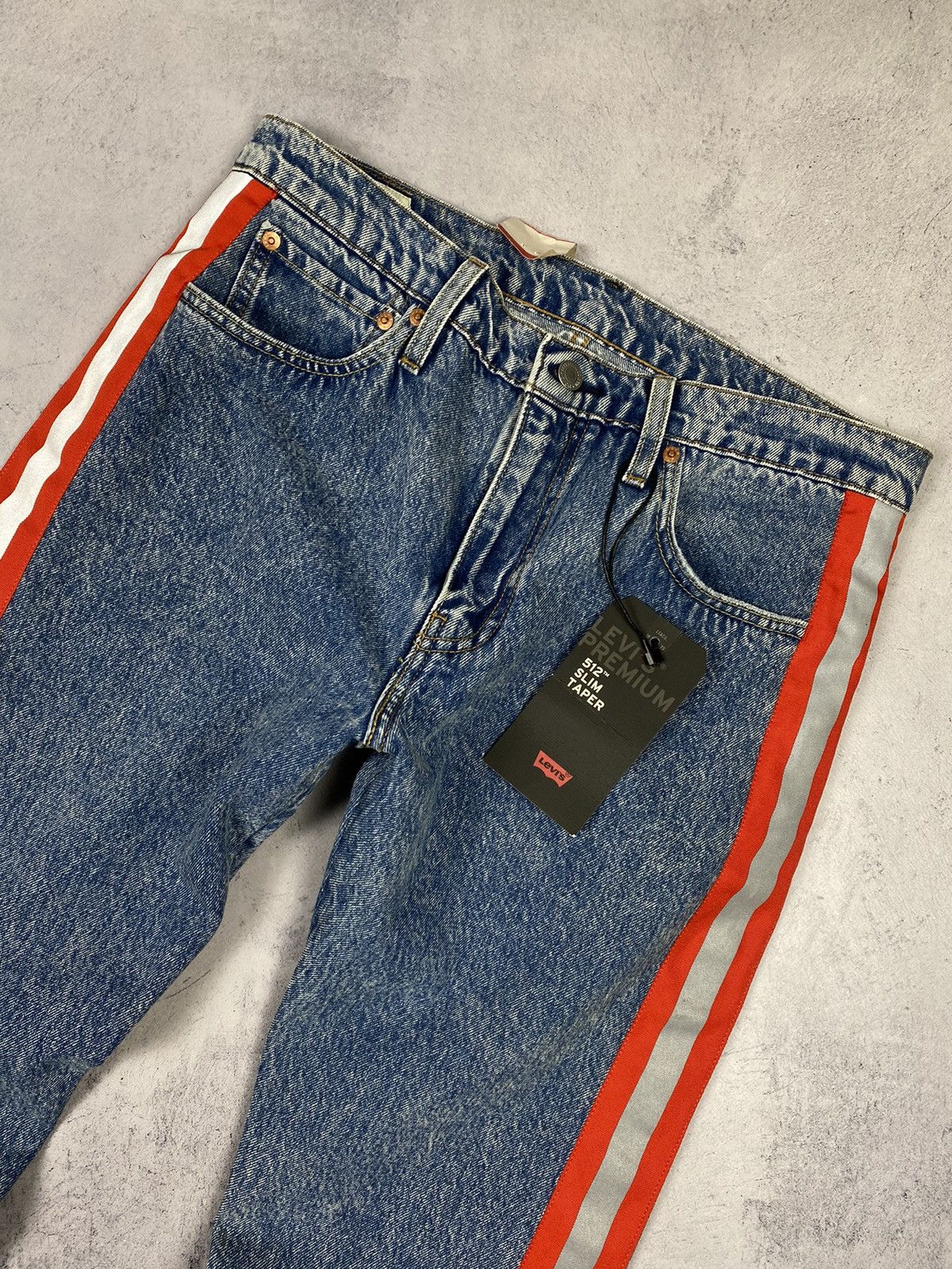 Designer × Levi's Levis 512 Premium San Francisco Reflective Wash Denim Jeans Size US 33 - 3 Thumbnail