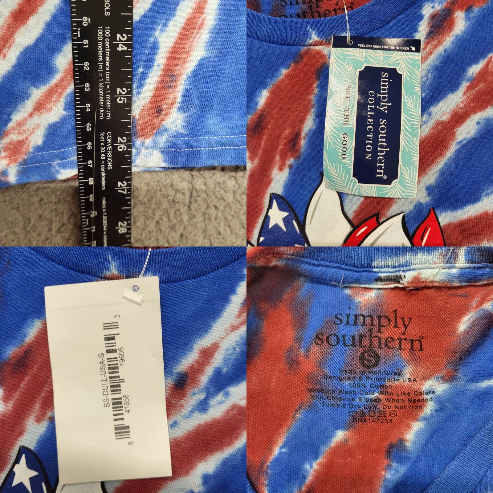Vintage Simply Southern T-Shirt Women’s Size S Short Sleeve Patriotic Tie Dye Dog Daisy Women's Shirt Casual Summer Size S / US 4 / IT 40 - 8 Thumbnail