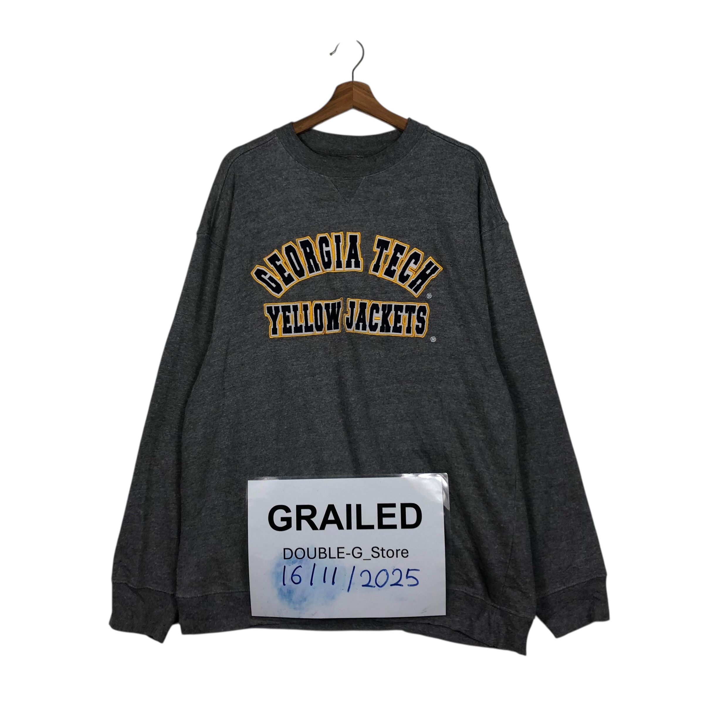 Japanese Brand 📌Vintage Sweatshirt Rich Grey Georgia Tech Big Logo Size US M / EU 48-50 / 2 - 1 Thumbnail