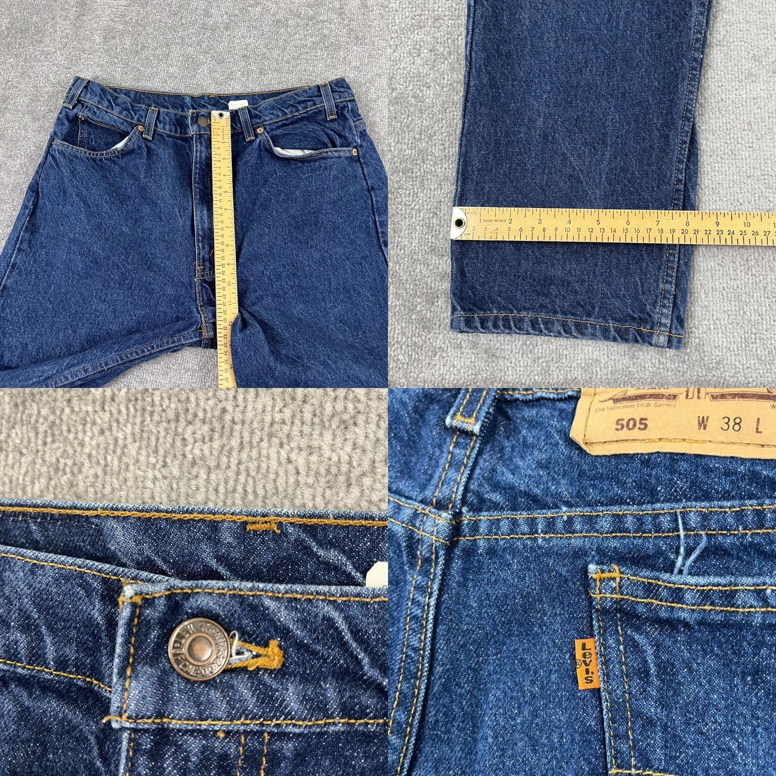 Levi's VINTAGE Levi's Jeans Mens 36 x 32 505 Straight Blue Denim Retro 90s Size US 36 / EU 52 - 8 Thumbnail