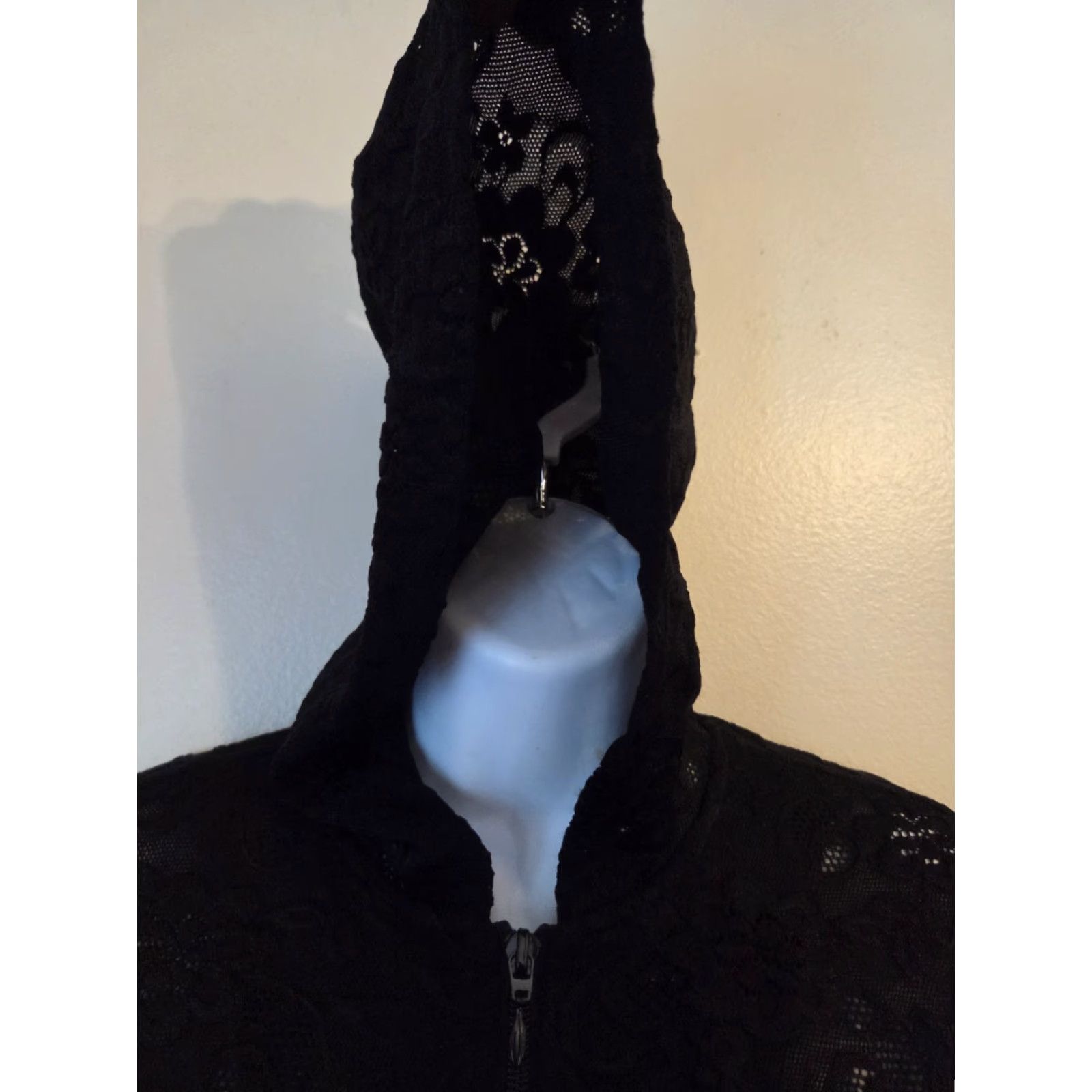 Vintage VINTAGE Chico's Design Black Lace Full Zip Hoodie Jacket Hoodie Womens Small 0 Lace Up Full Zip Easy Care Black Mens Girls Size XS / US 0-2 / IT 36-38 - 2 Thumbnail