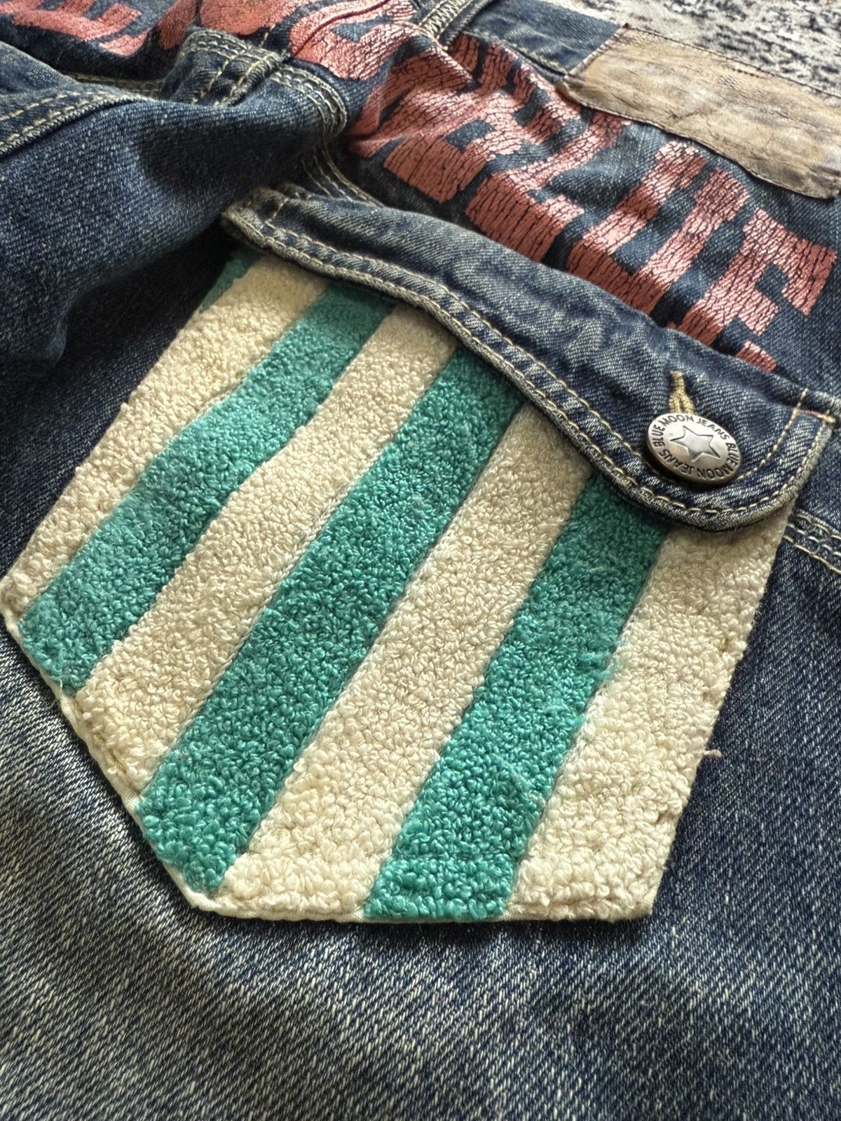 Hysteric Glamour BlueMoon Japan Paneled Surf Edition Straight Jeans Size US 30 / EU 46 - 20 Thumbnail
