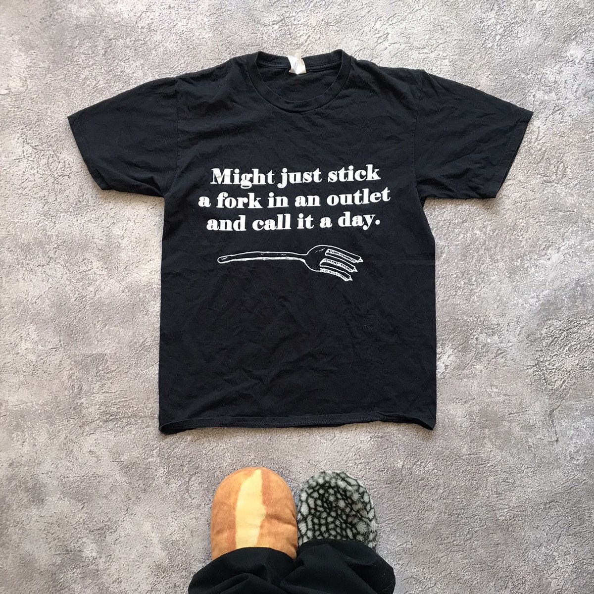 Vintage Vintage Funny Graphic Tee Fork Outlet Humor Skate Grunge M Size US M / EU 48-50 / 2 - 1 Thumbnail