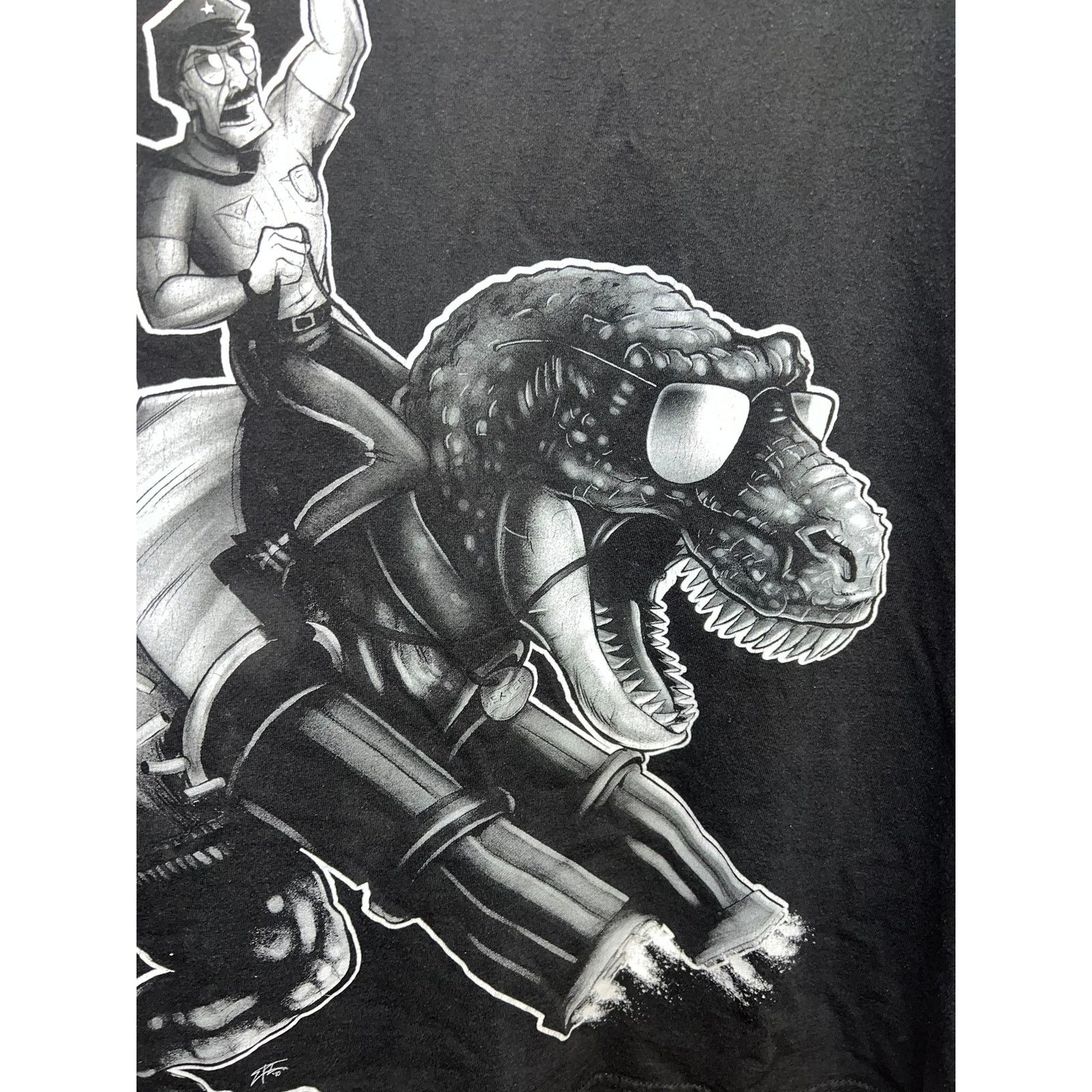 Hanes Vintage Dinosaur Shirt Ehtan Nicolle Cop Police Dino Art M Size US M / EU 48-50 / 2 - 4 Thumbnail