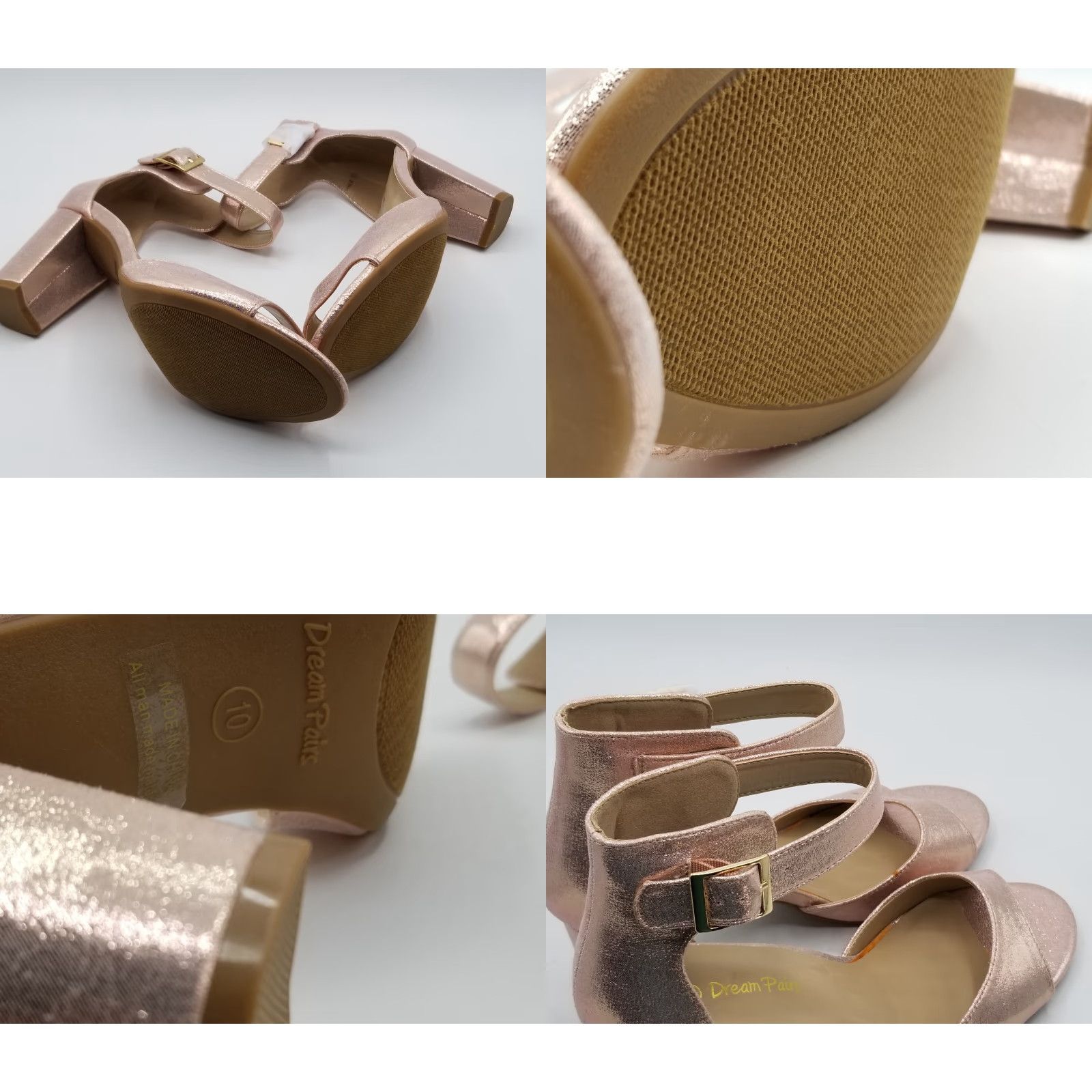Vintage DREAM PAIRS Women's Hher Pump Champagne Size 10 M - Heels - Pumps - Suede - Mid Heel - Solid - Women Size US 10 / IT 40 - 8 Thumbnail