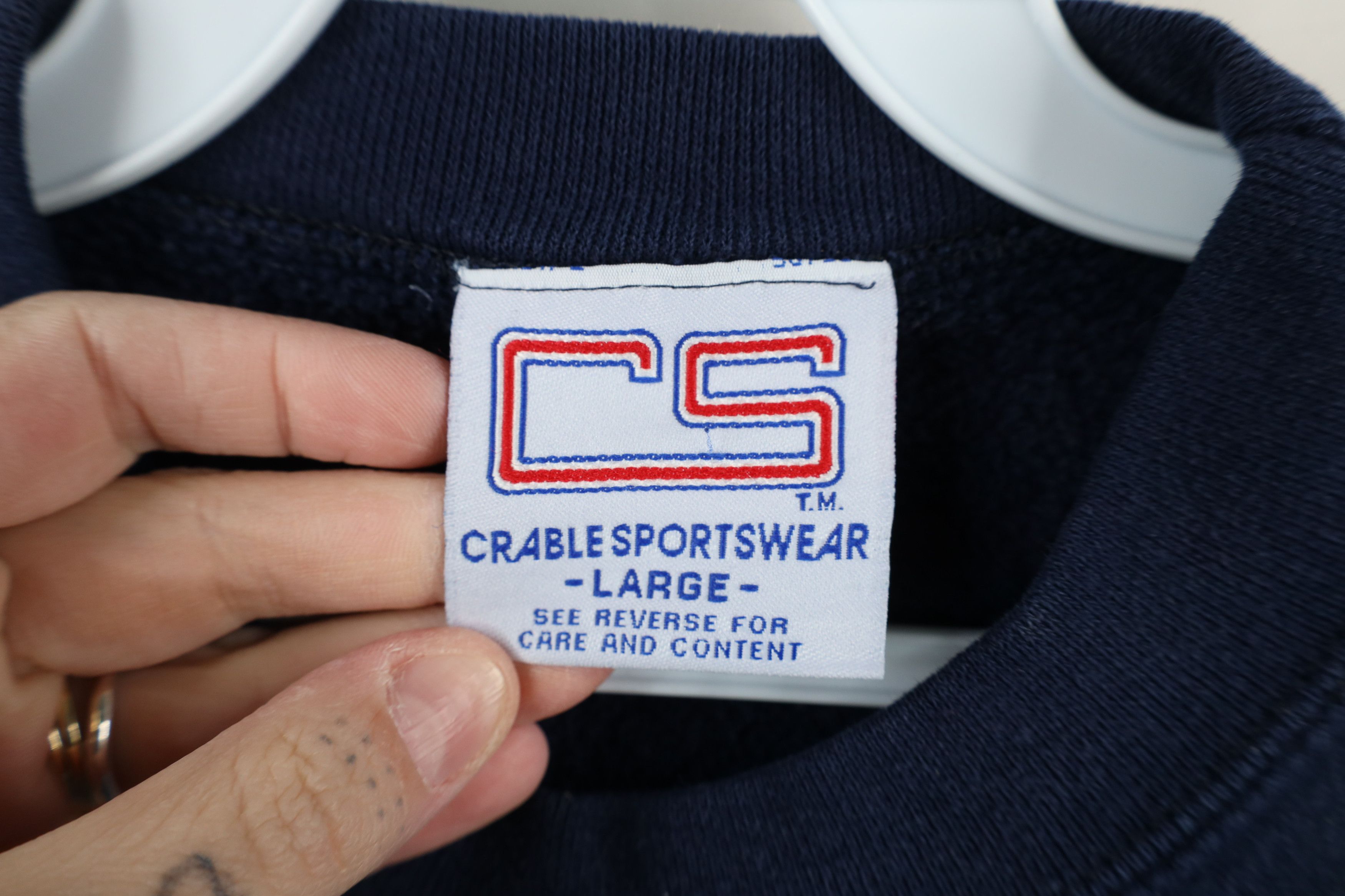 Vintage Vintage 90s Dame University Football Sweatshirt Blue USA Size US L / EU 52-54 / 3 - 7 Thumbnail