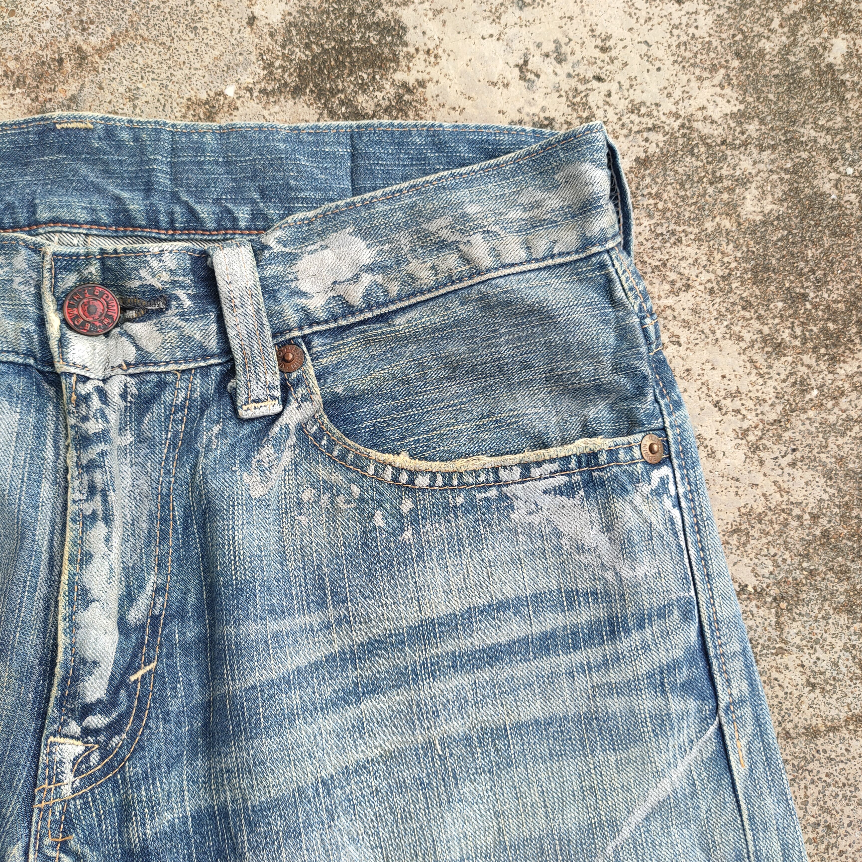 Edwin FLARE VINTAGE EDWIN BOOTCUT RIPPED DENIM JEANS PANTS Size US 35 - 8 Thumbnail