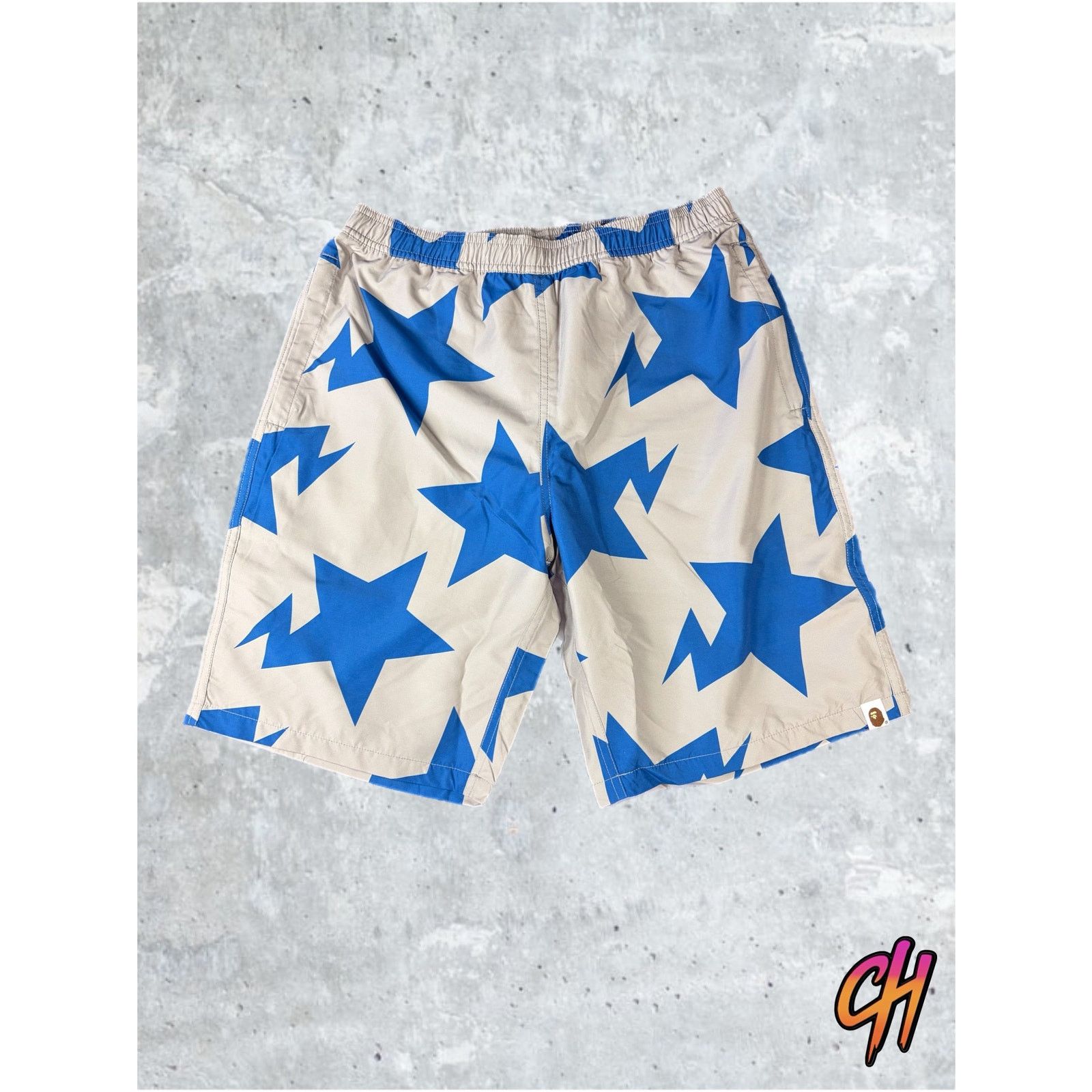 Bape Bape Bapesta Pattern Grey Beach Shorts Size Large Size US 34 / EU 50 - 1 Thumbnail