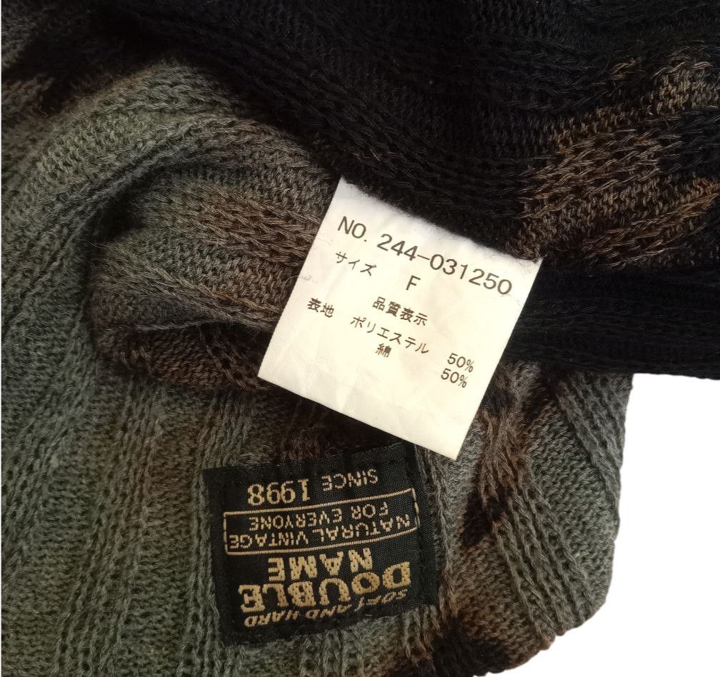 Japanese Brand Custom Made Acid Wash Double Name Beanie Size ONE SIZE - 13 Thumbnail