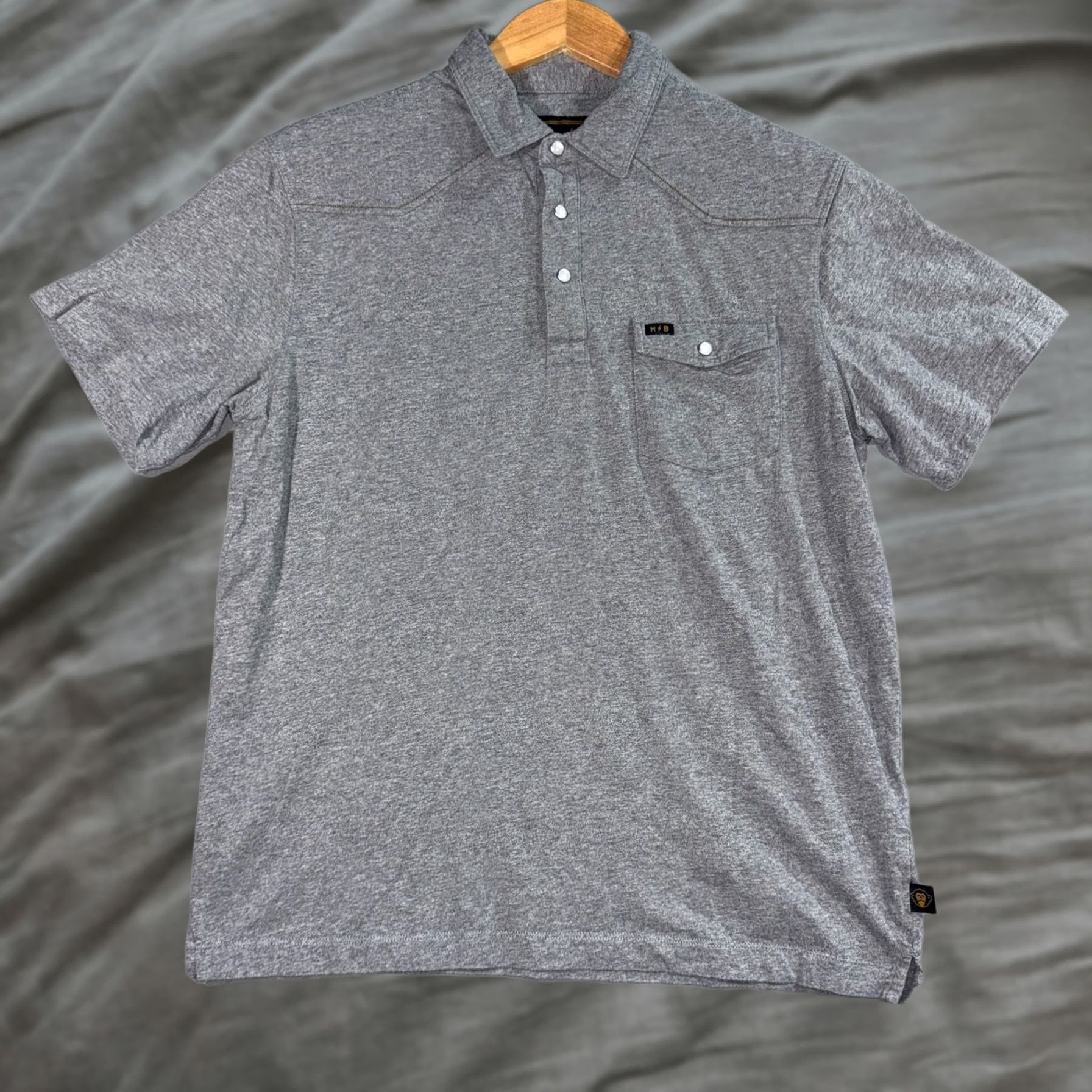 Howler Brothers Howler Brothers Ranchero Polo Shirt Heather Gray Pearl Snap Western Size Medium Mens Polo Shirt Short Sleeve Casual Size US M / EU 48-50 / 2 - 1 Thumbnail