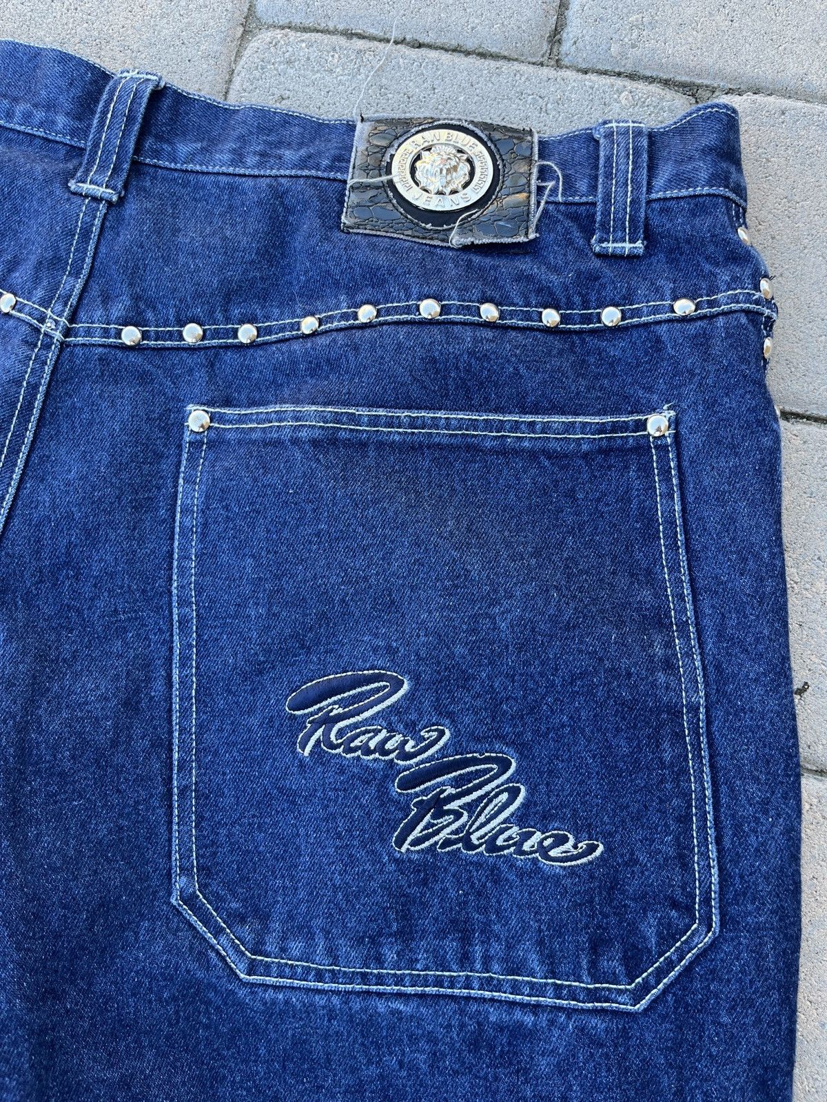 vintage-insane-vintage-studded-raw-blue-denim-jeans-grailed