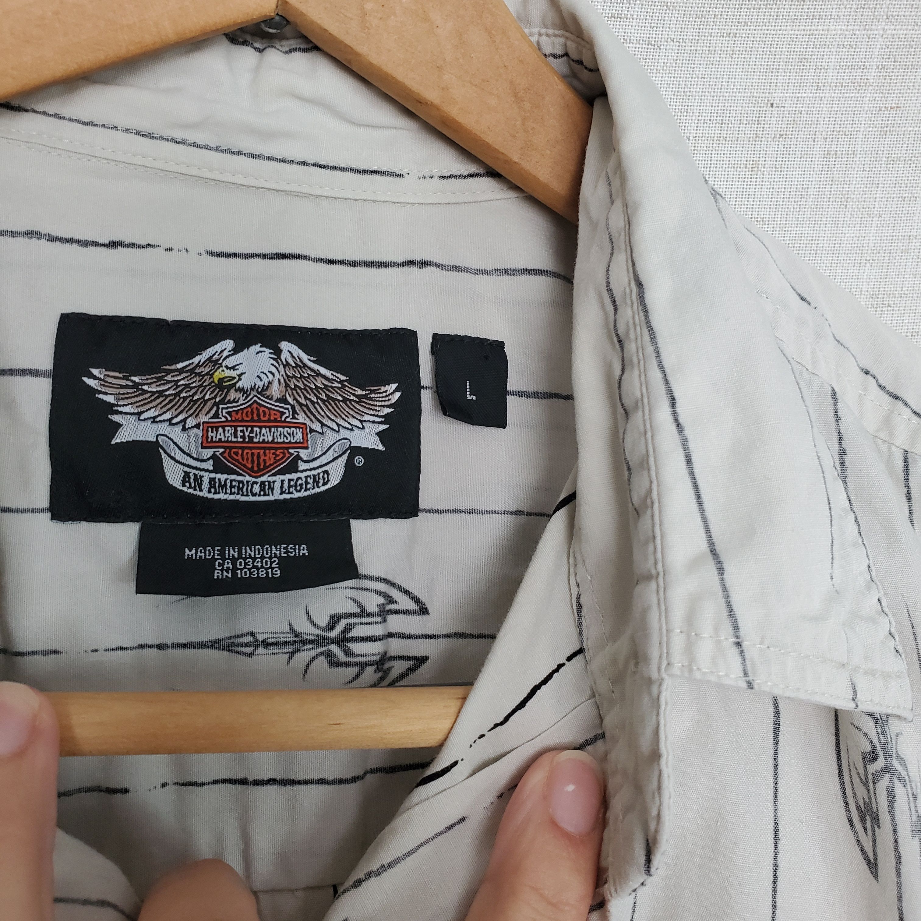 Harley Davidson Harley-Davidson Short Sleeve Button Down Striped Short SZ:L Size US L / EU 52-54 / 3 - 5 Thumbnail