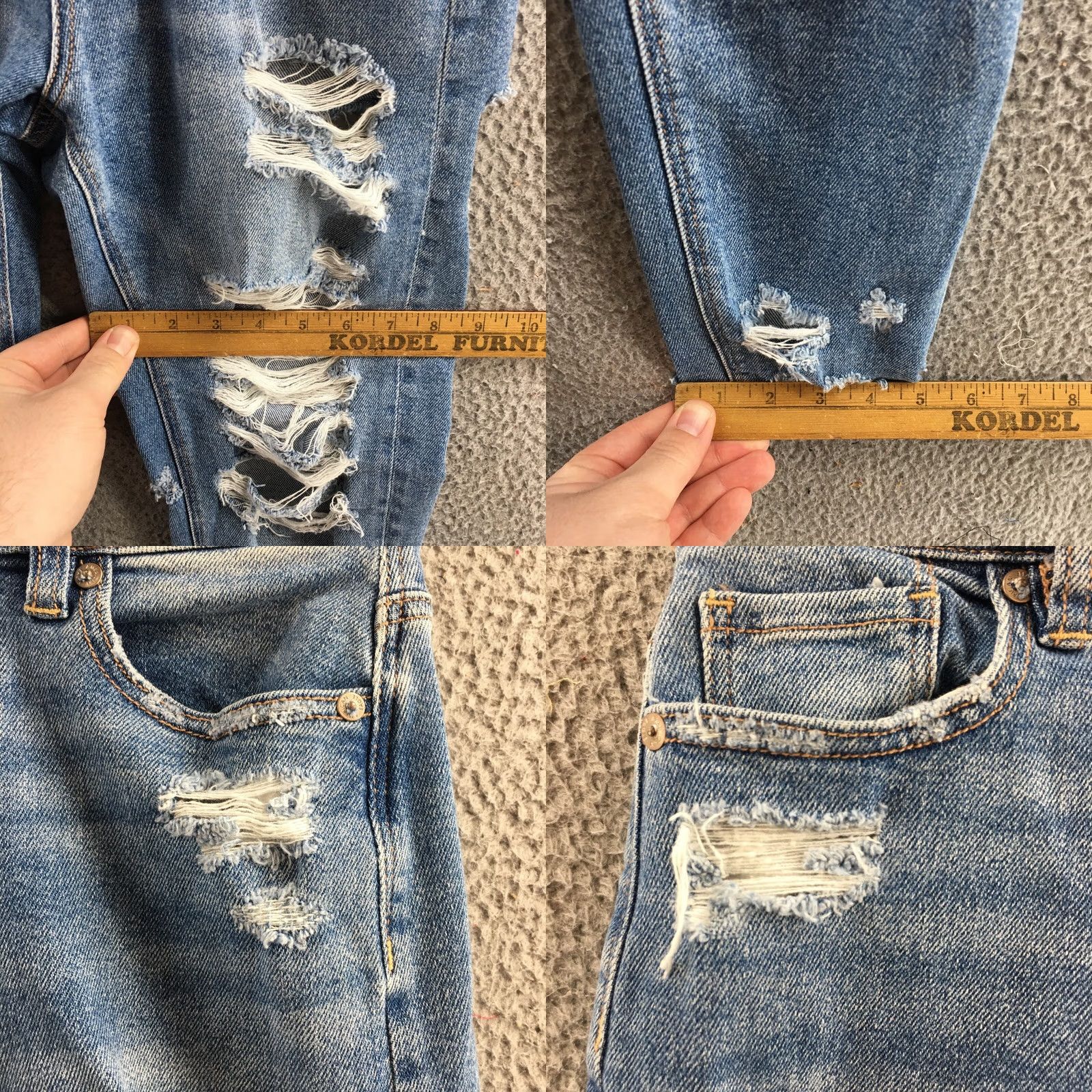 American Eagle Outfitters American Eagle Skinny Jeans Womens 27X27 Blue Distressed Stretch Zip Size 25" / US 0 / IT 36 - 8 Thumbnail